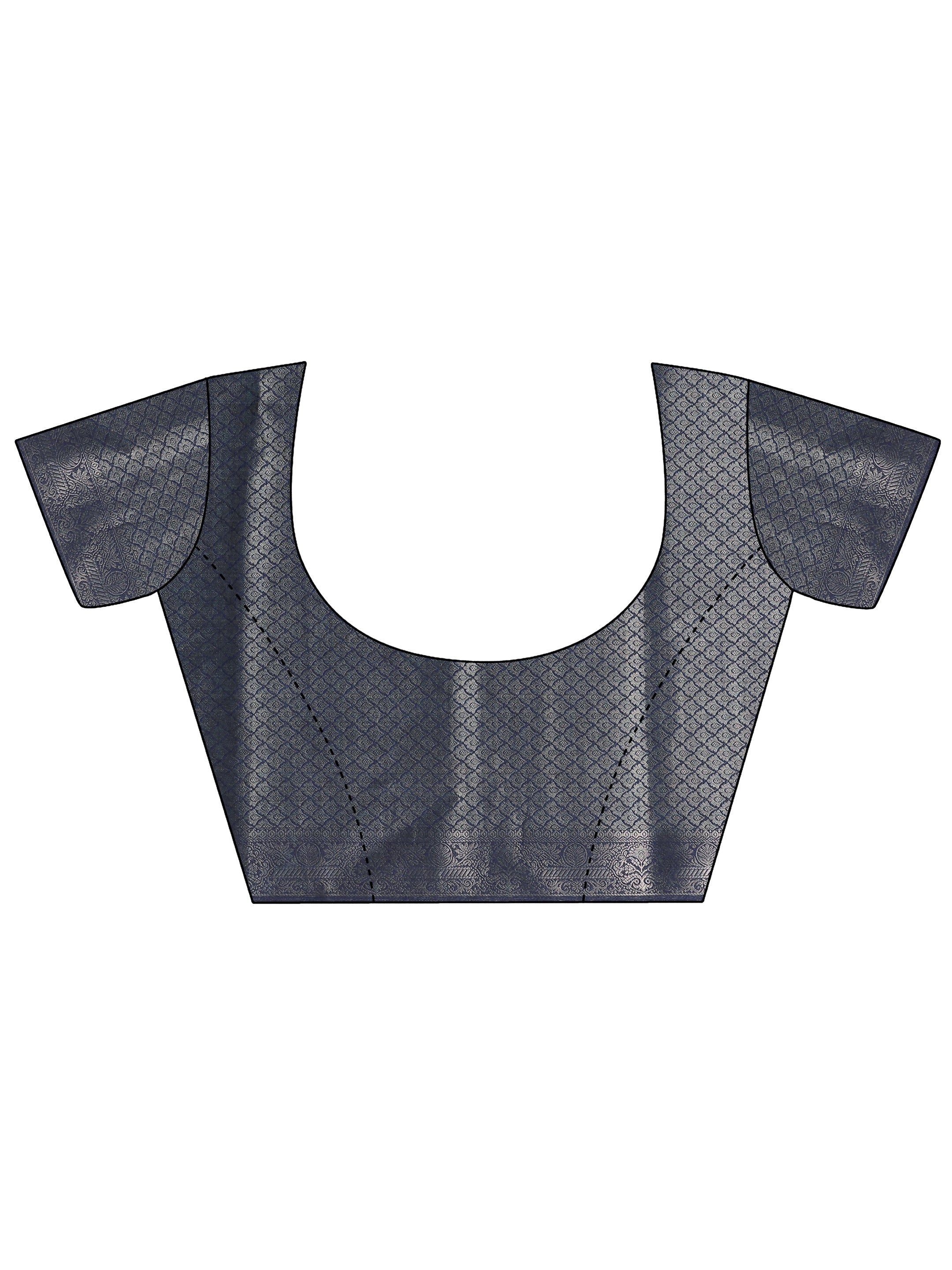 Blue Printed Silk Blend Sarees With Unstitched Blouse Piece