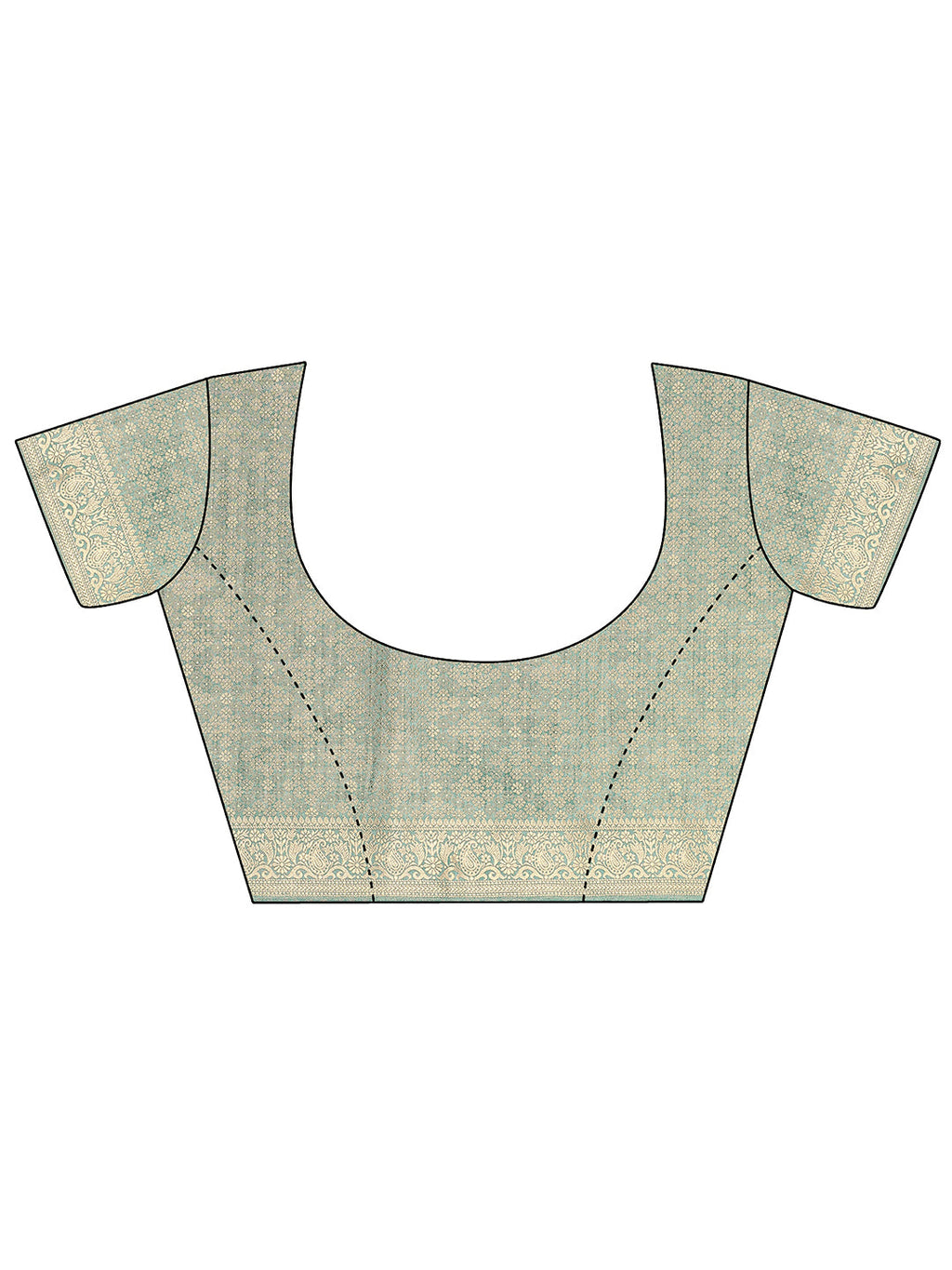 Green Printed Silk Blend Sarees With Unstitched Blouse Piece