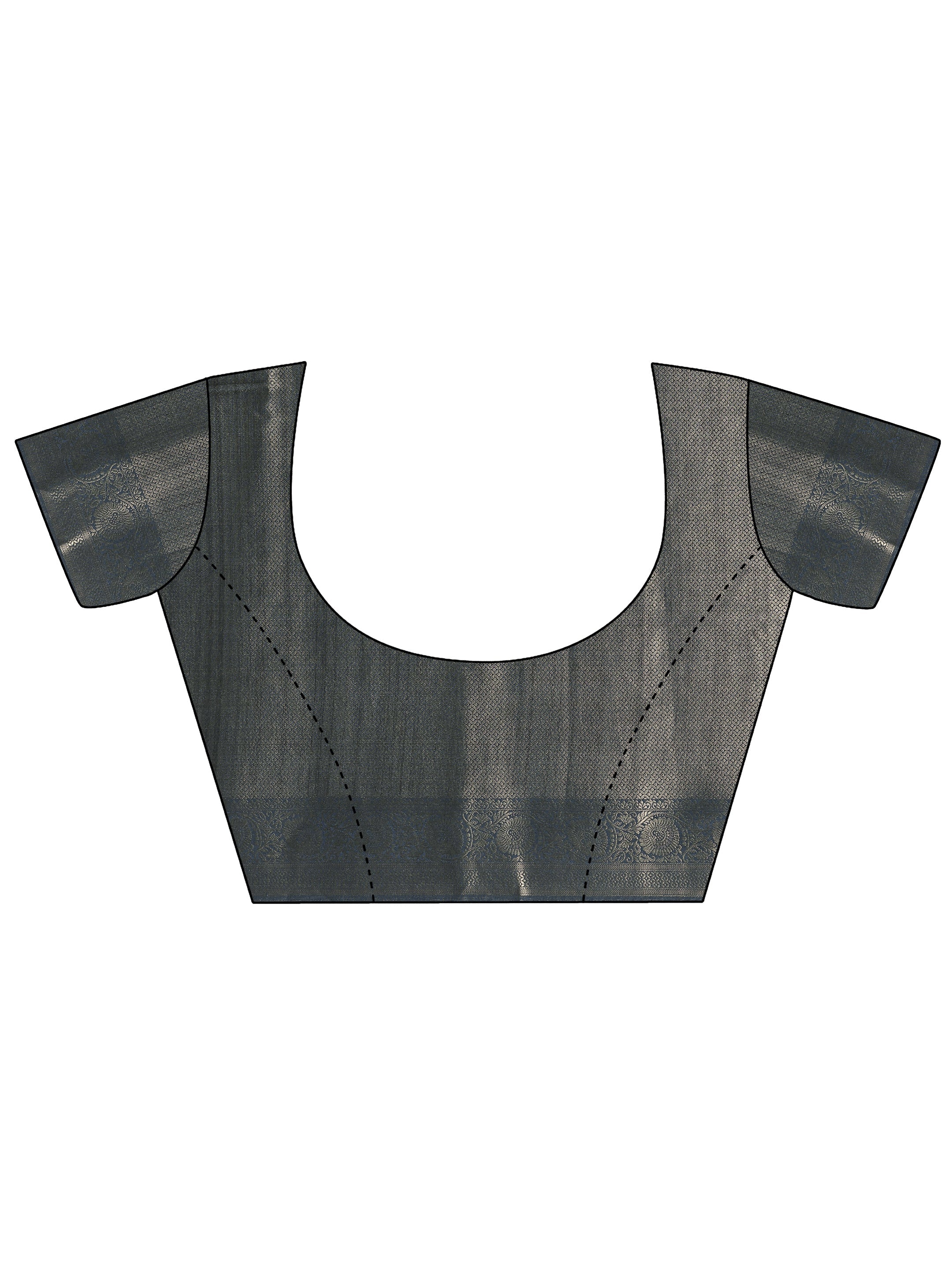 Blue Printed Silk Blend Sarees With Unstitched Blouse Piece