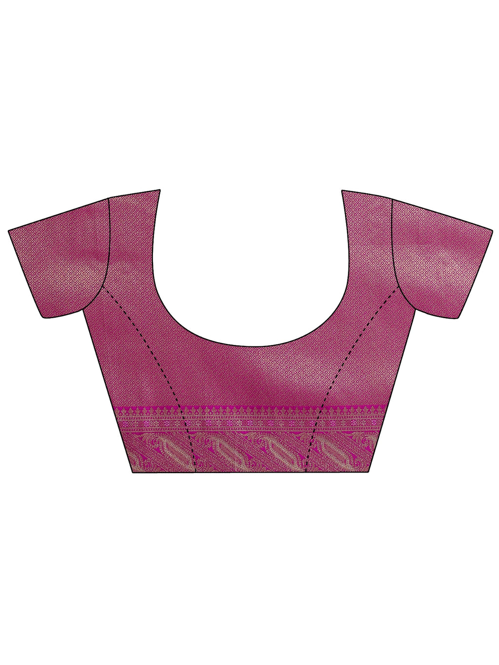 Pink Woven Design Silk Blend Saree With Unstitched Blouse Piece