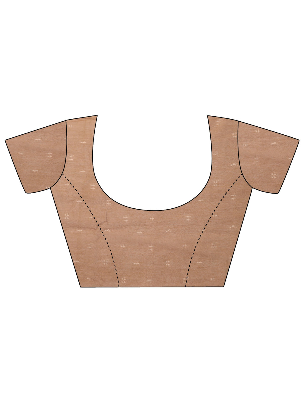 Brown Printed Silk Blend Saree With Unstitched Blouse Piece