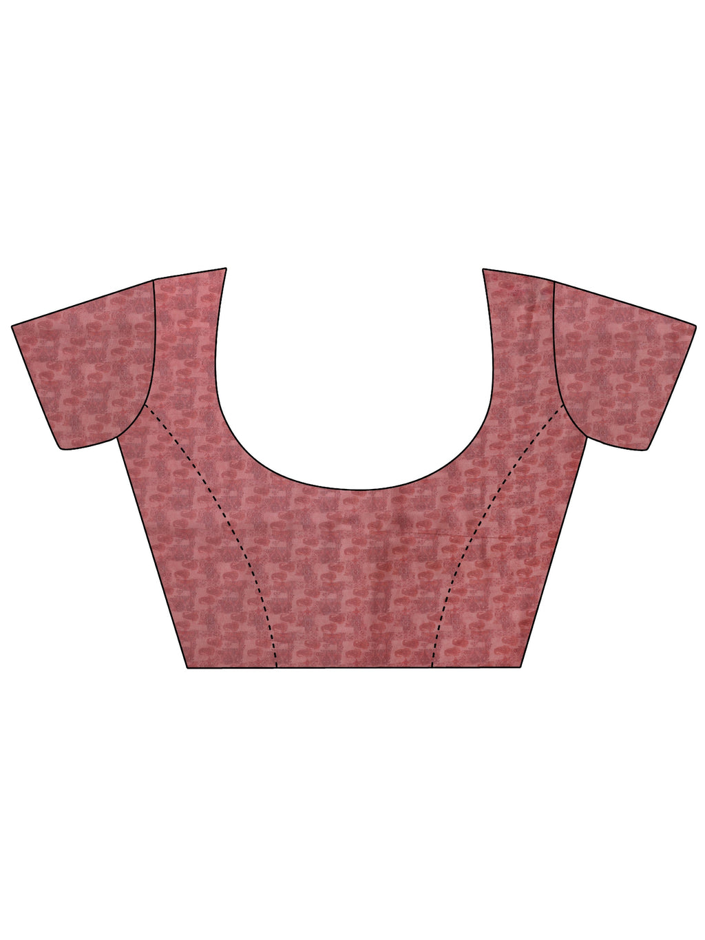 Pink Printed Silk Blend Saree With Unstitched Blouse Piece