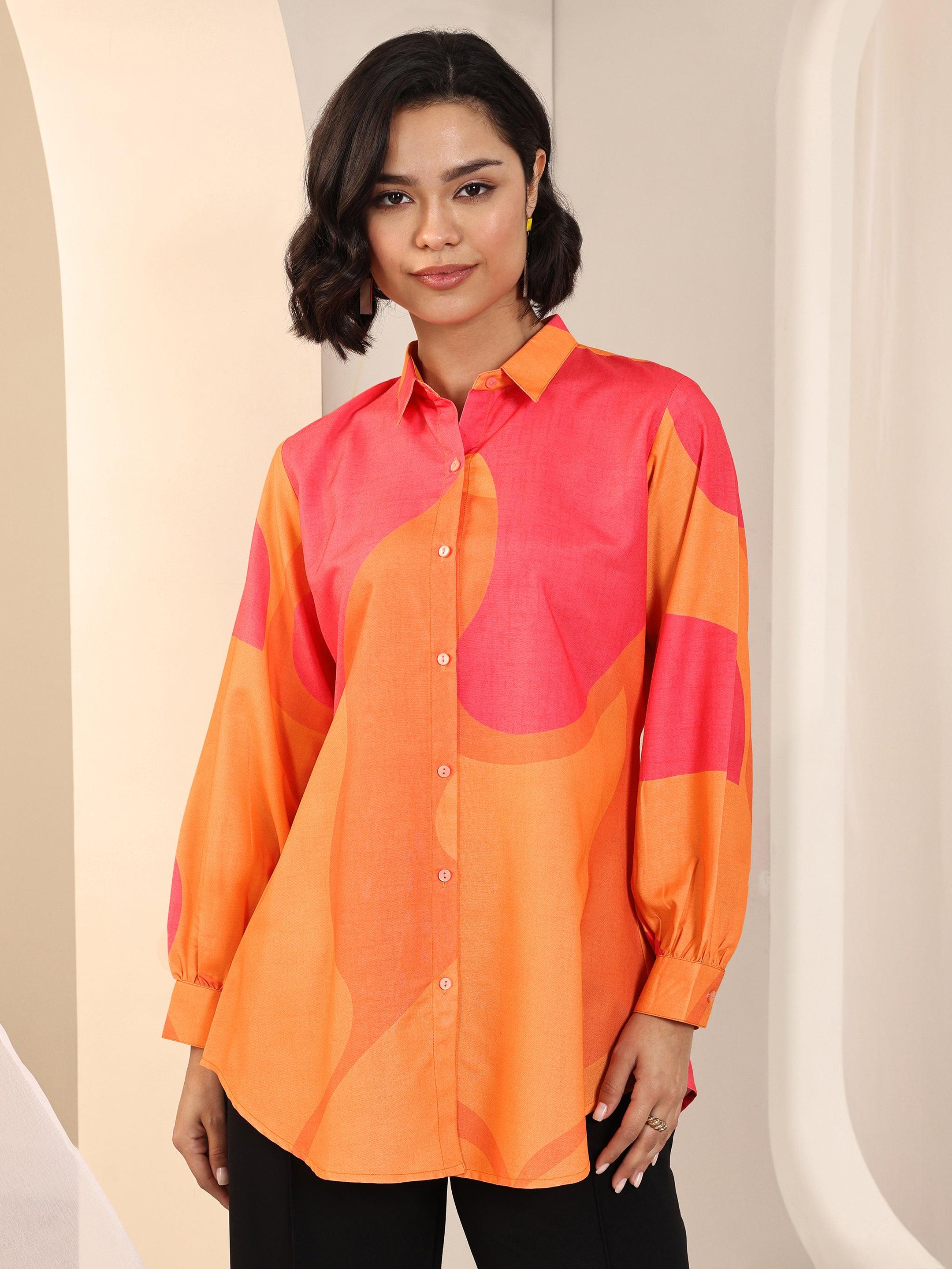 Multi Printed Rayon Straight Short Kurti