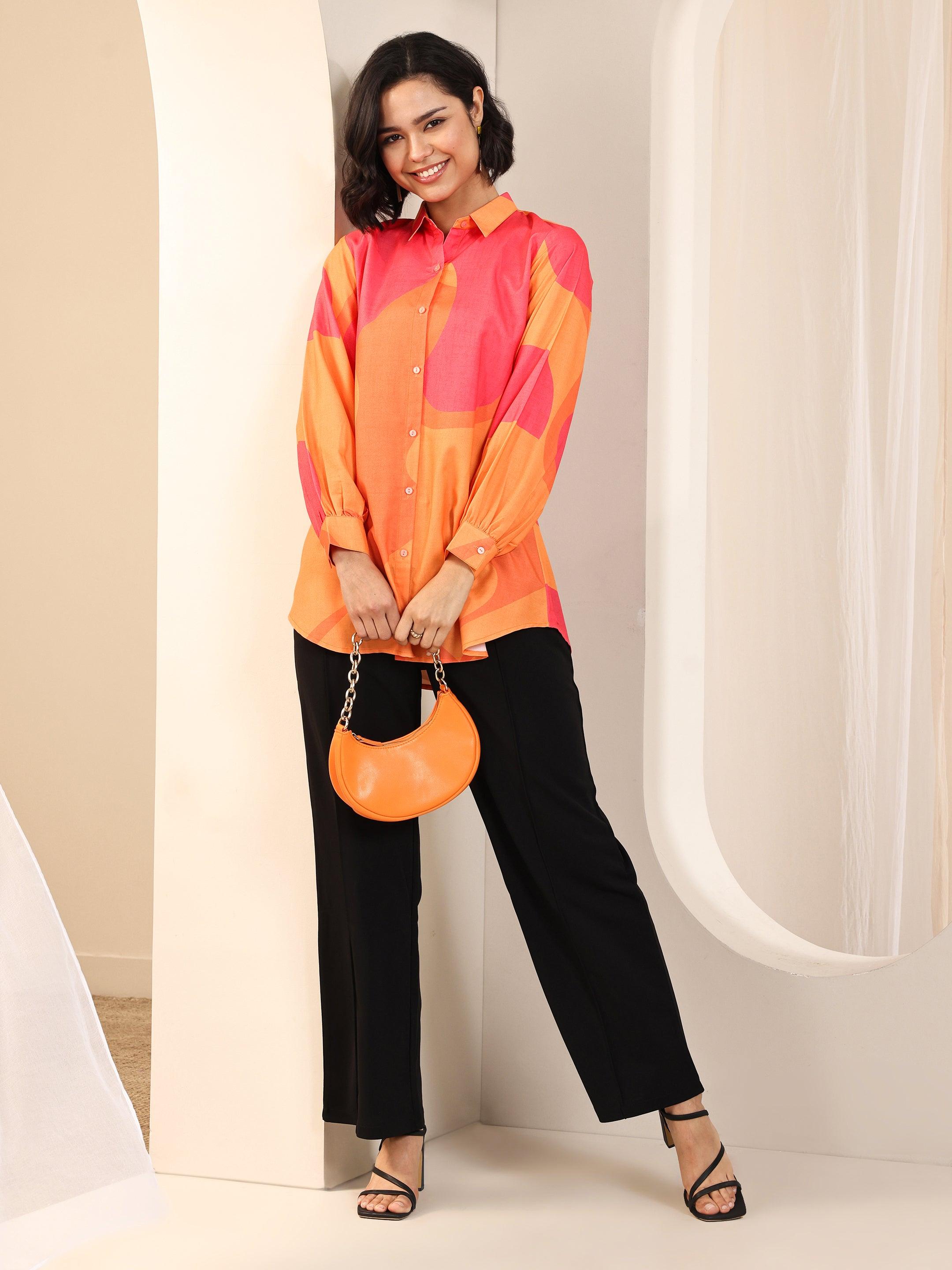 Multi Printed Rayon Straight Short Kurti