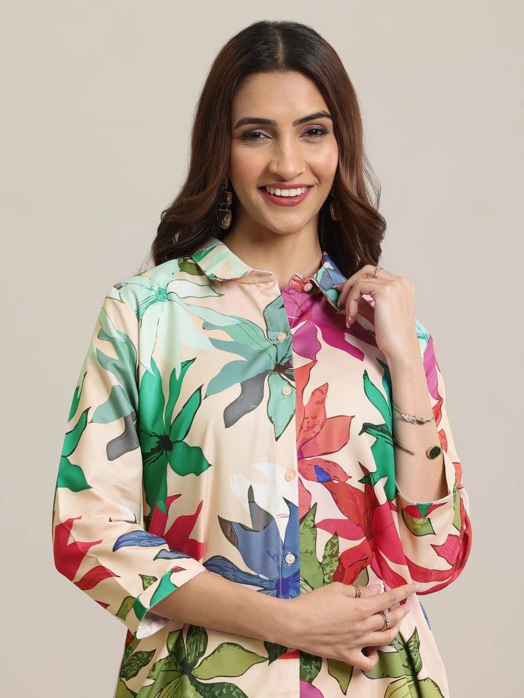 Peach Printed Cotton Co ord sets