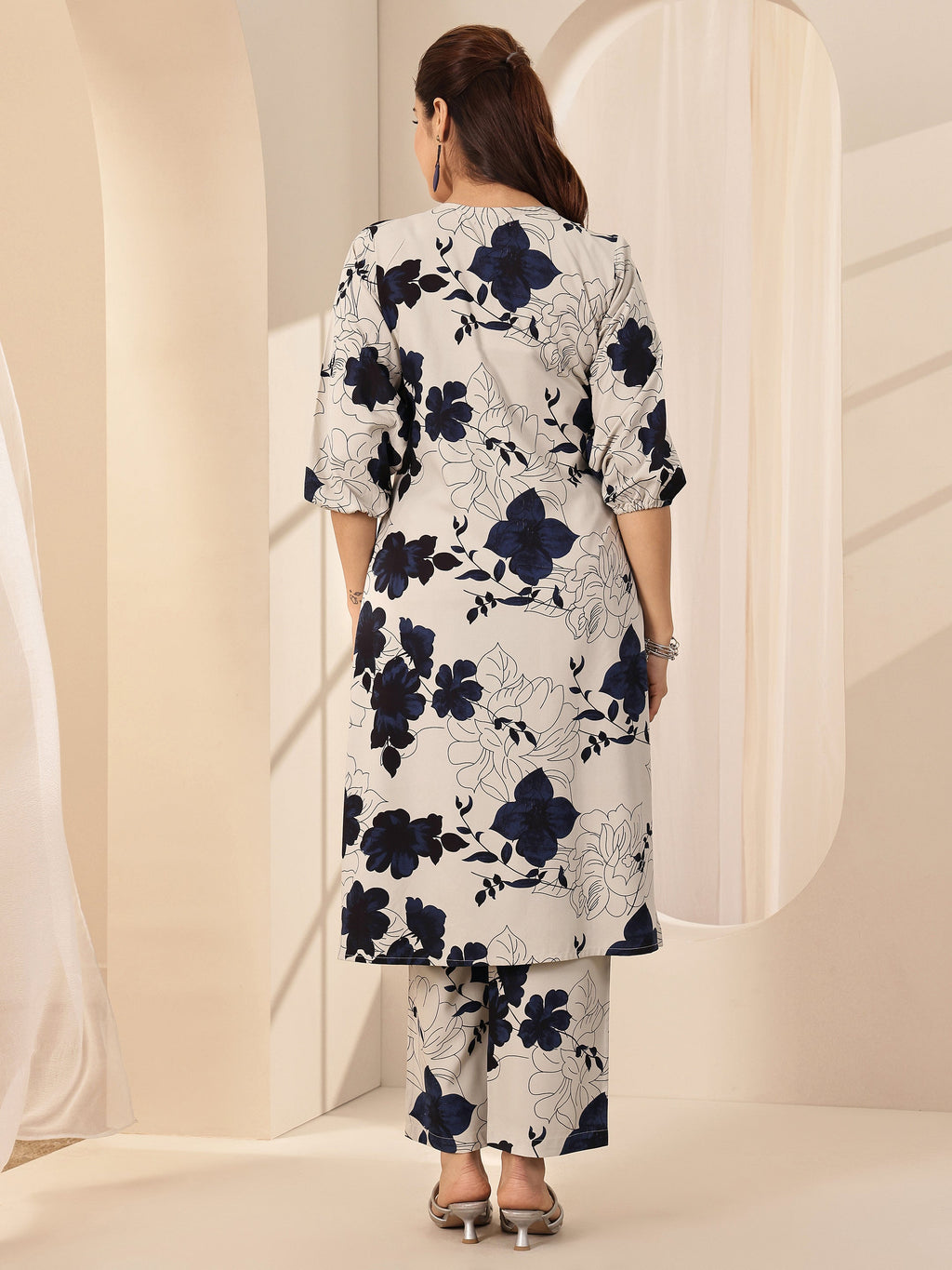 Grey Printed Rayon Co-Ord Sets