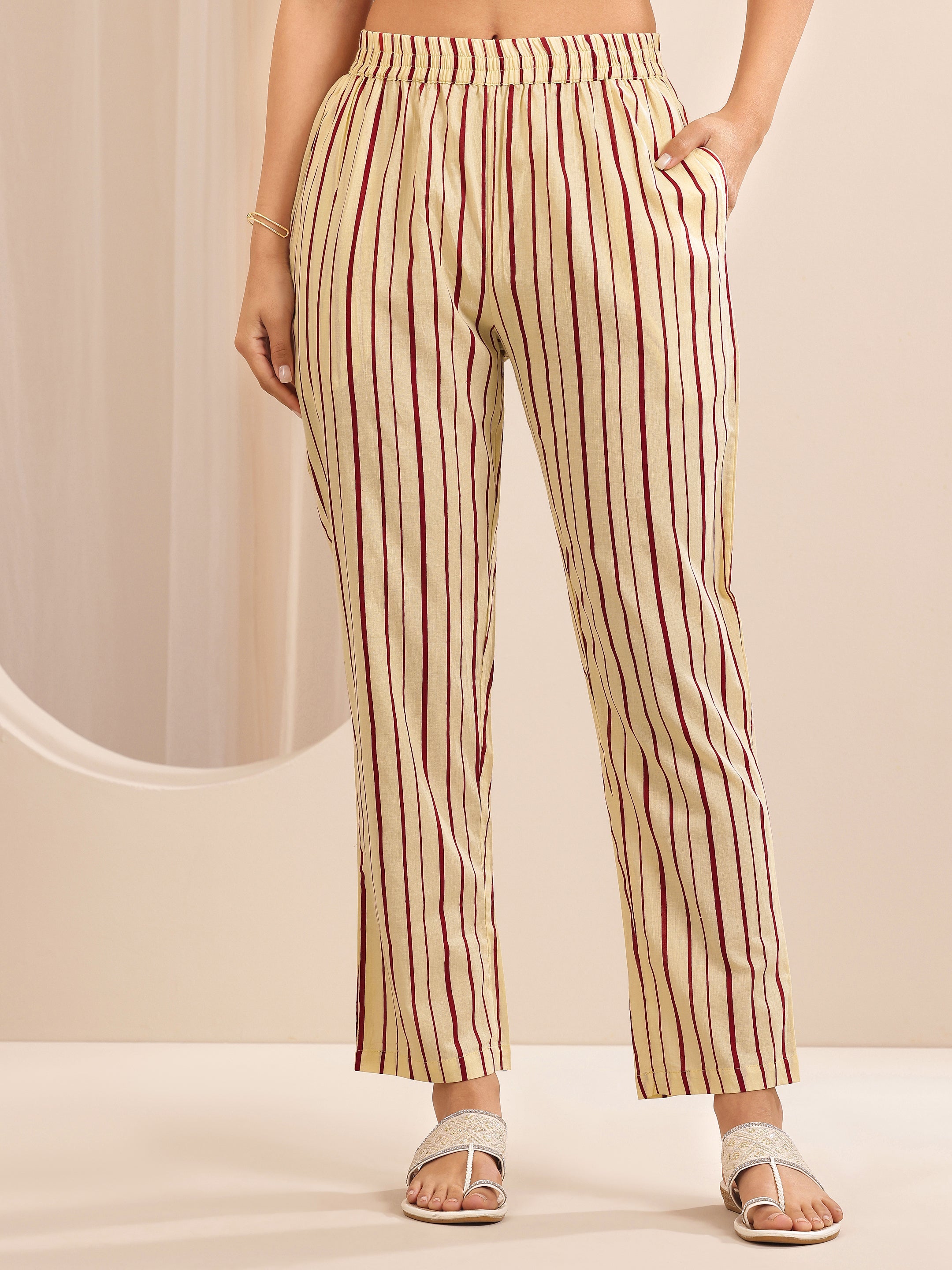 Maroon Printed Cotton Straight Suit Sets With Dupatta