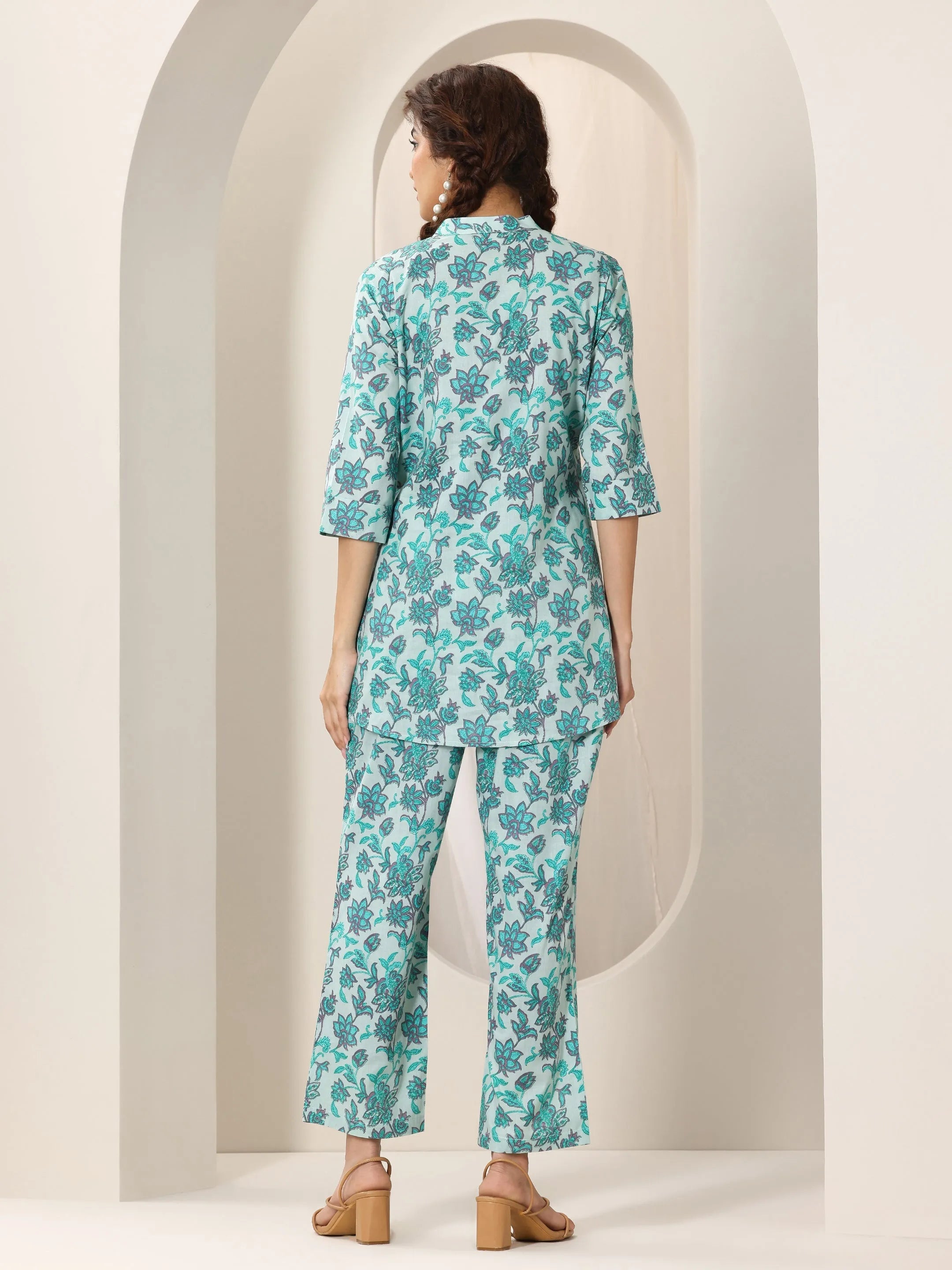 Blue Printed Cotton Co-Ord Sets