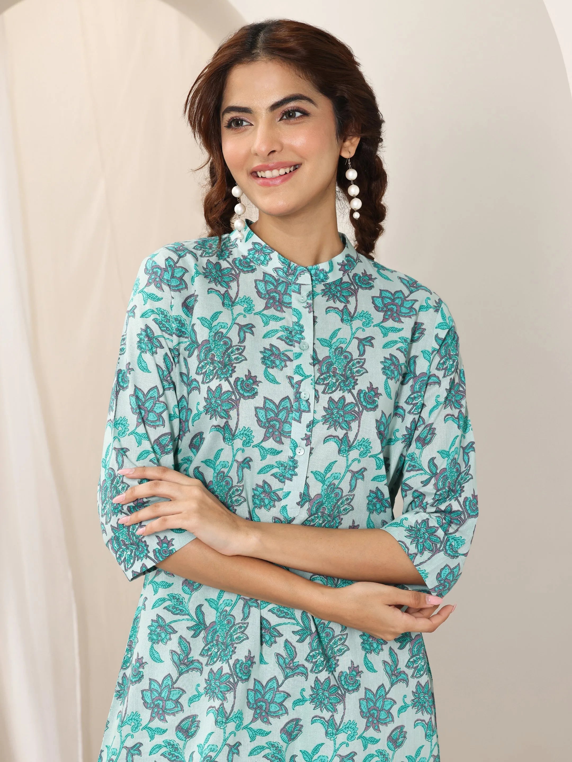 Blue Printed Cotton Co-Ord Sets