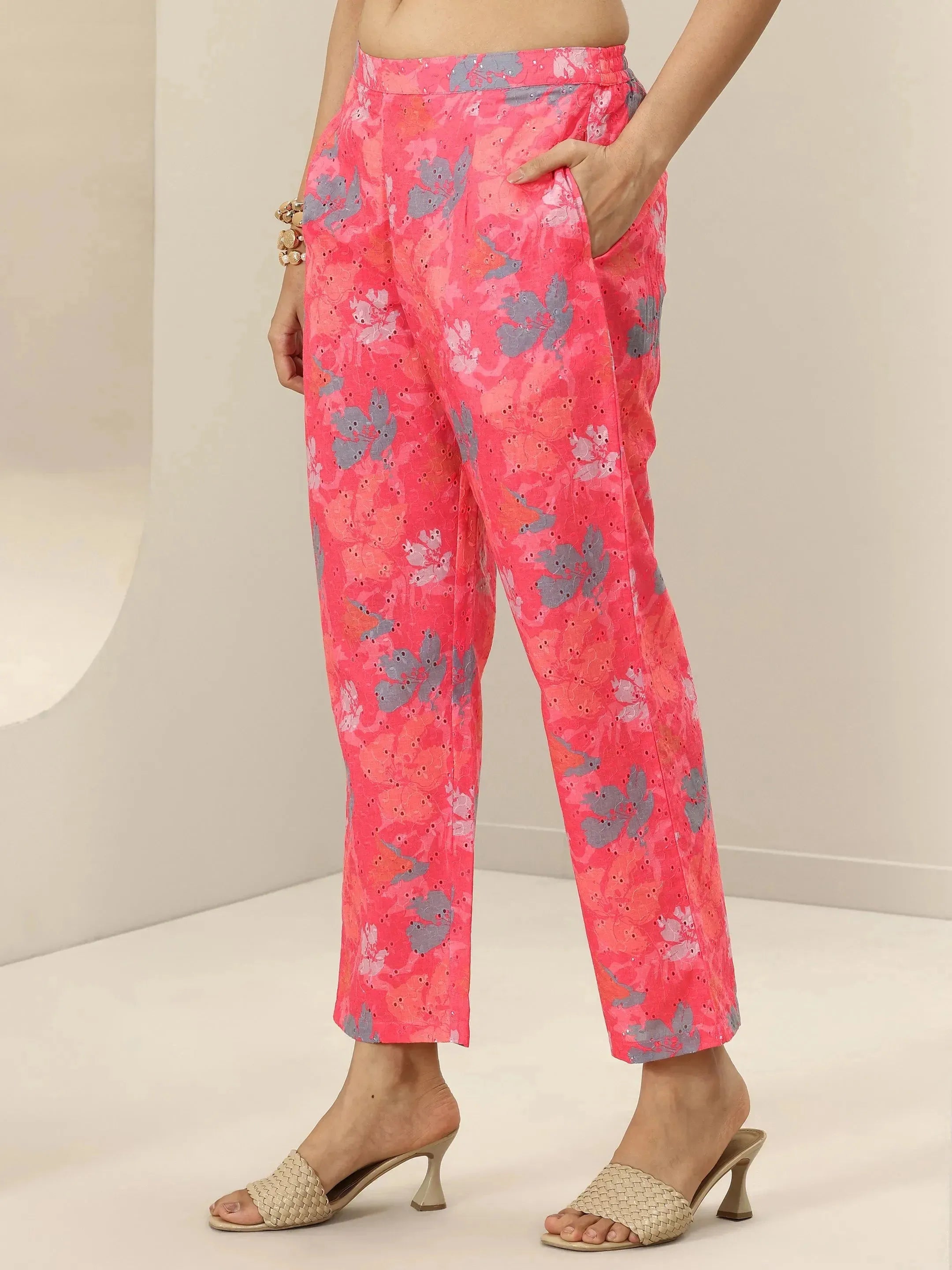 Coral Printed Cotton Co-Ord Sets