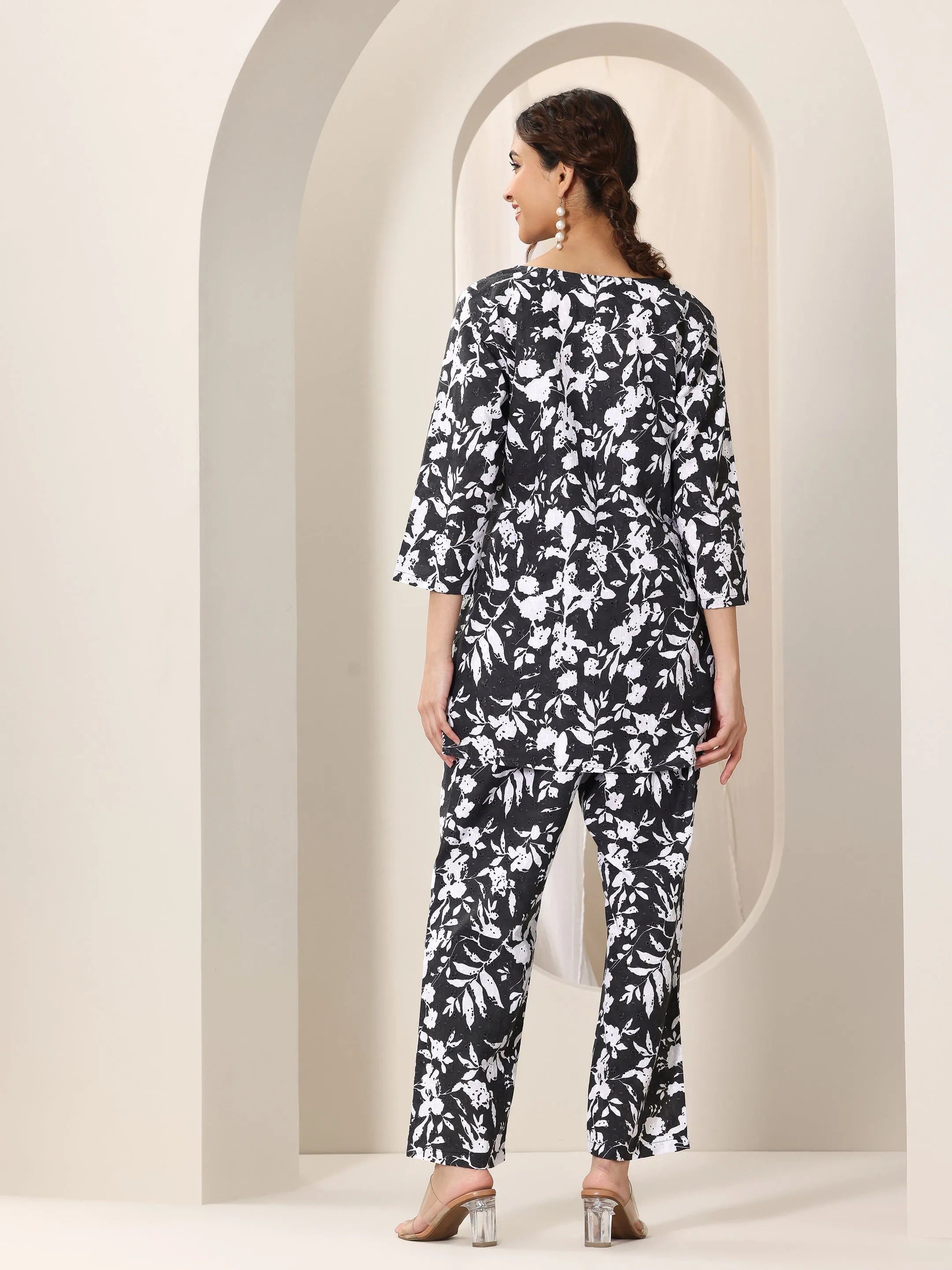 Black Printed Cotton Co-Ord Sets