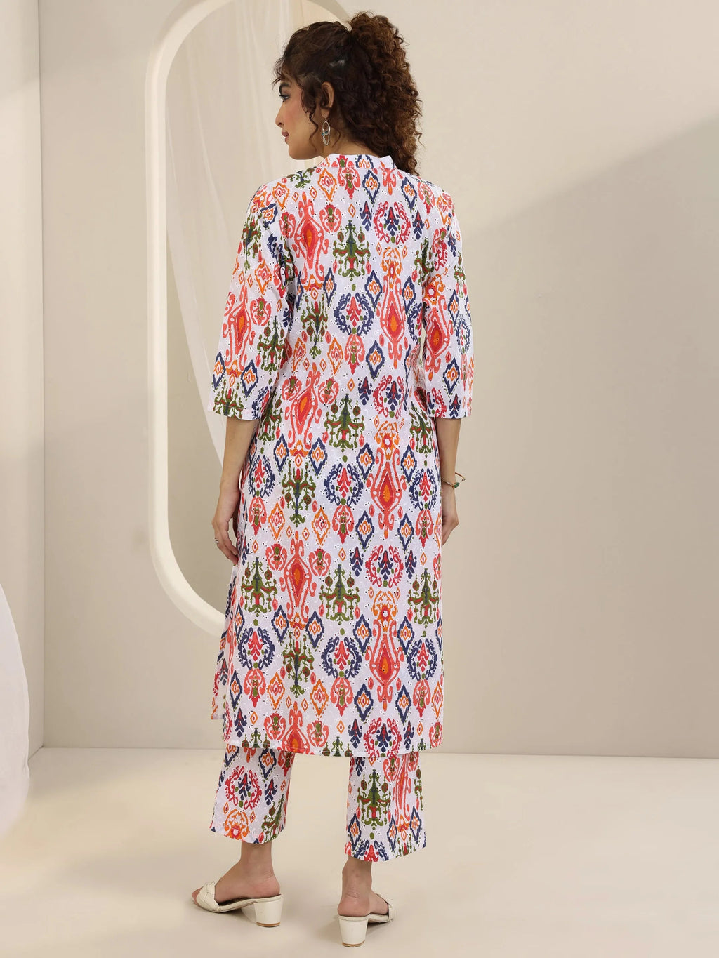 Multi Printed Cotton Straight Kurta Set