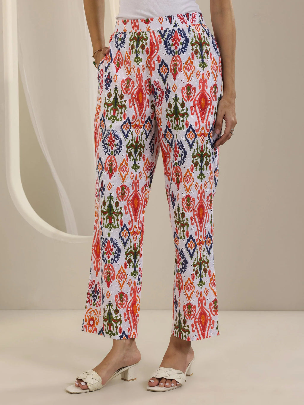 Multi Printed Cotton Straight Kurta Set