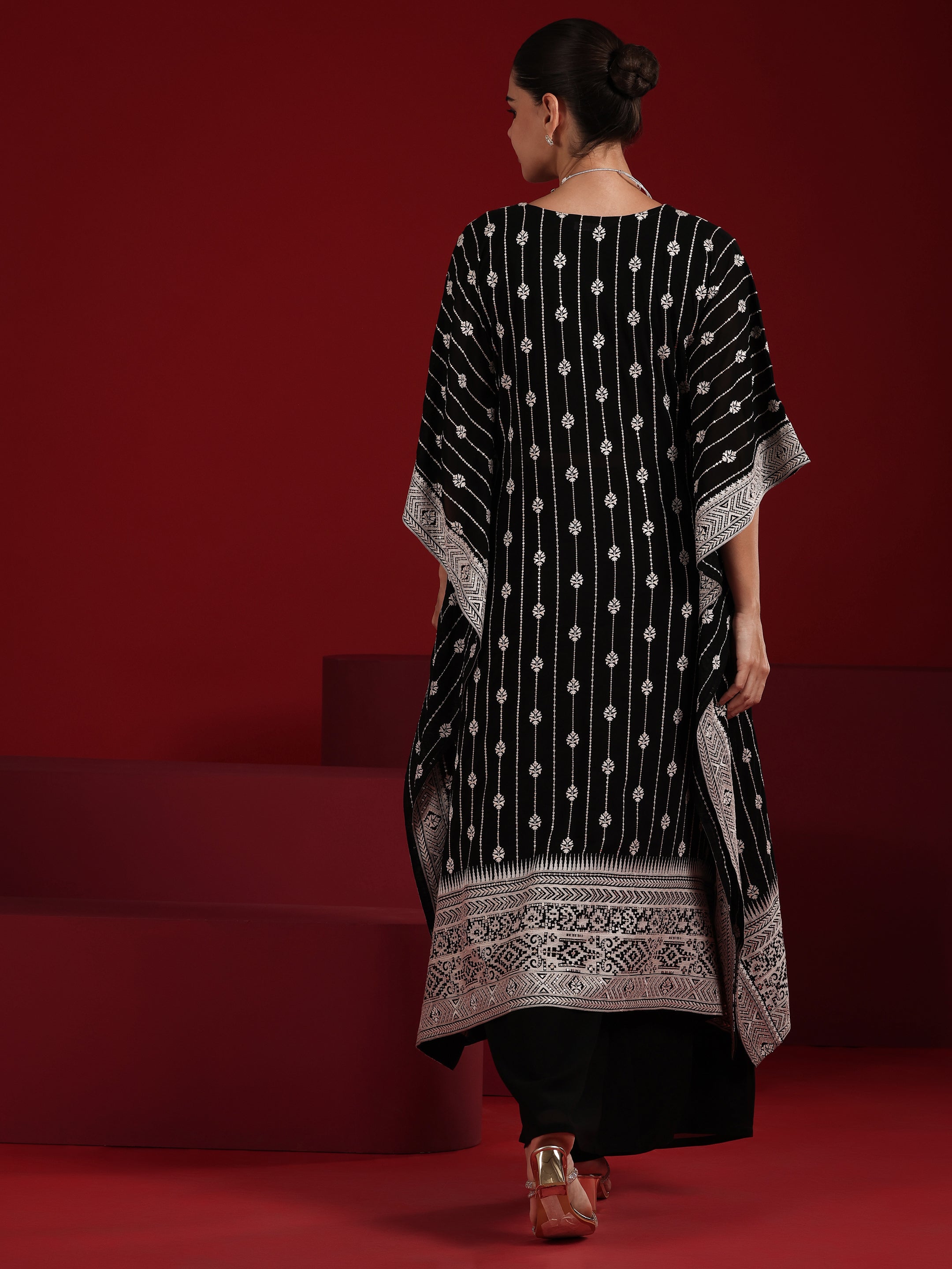 Libas Art Black Embroidered Georgette Co-Ord Sets