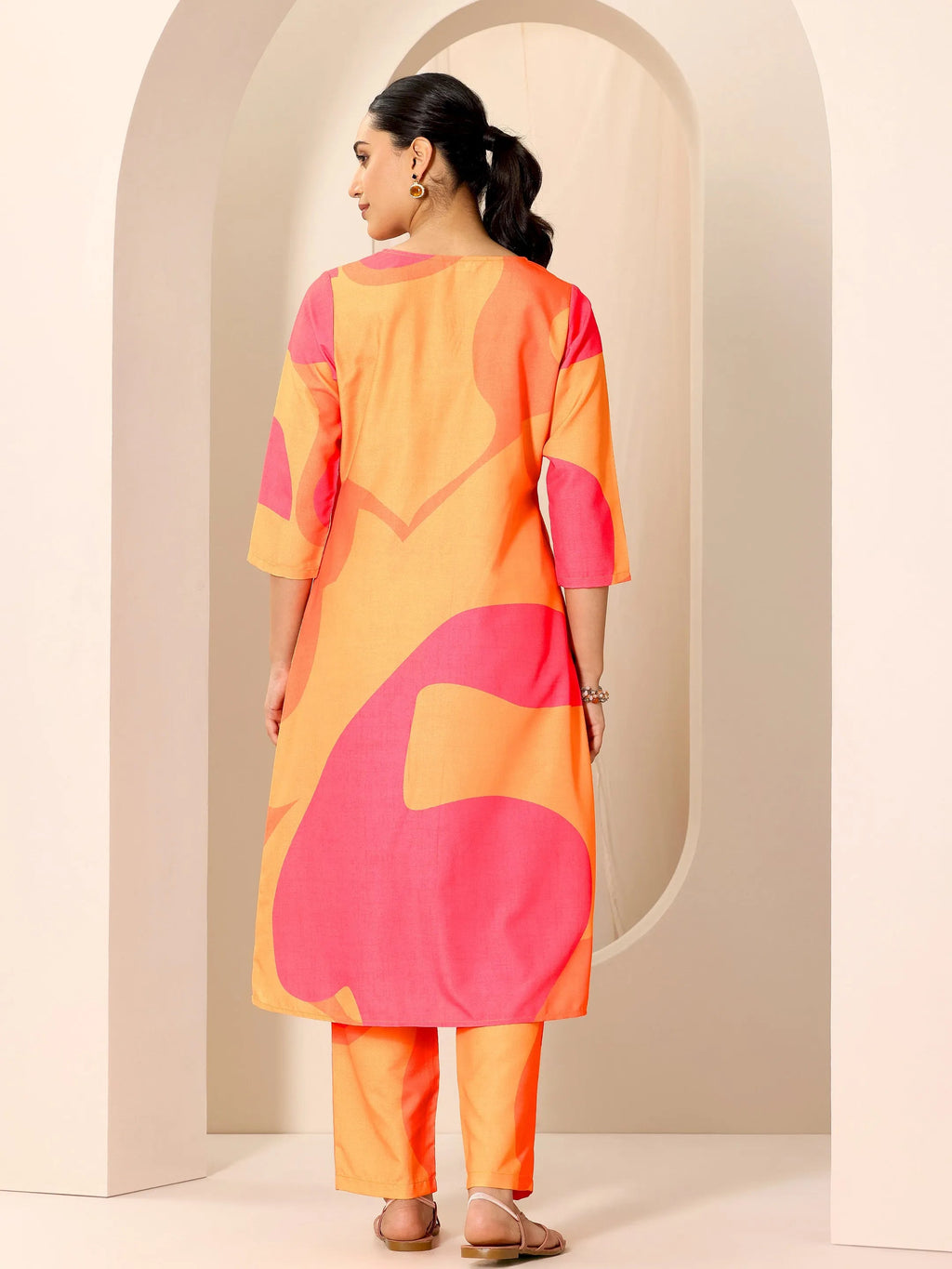 Multi Printed Rayon Straight Kurta Set