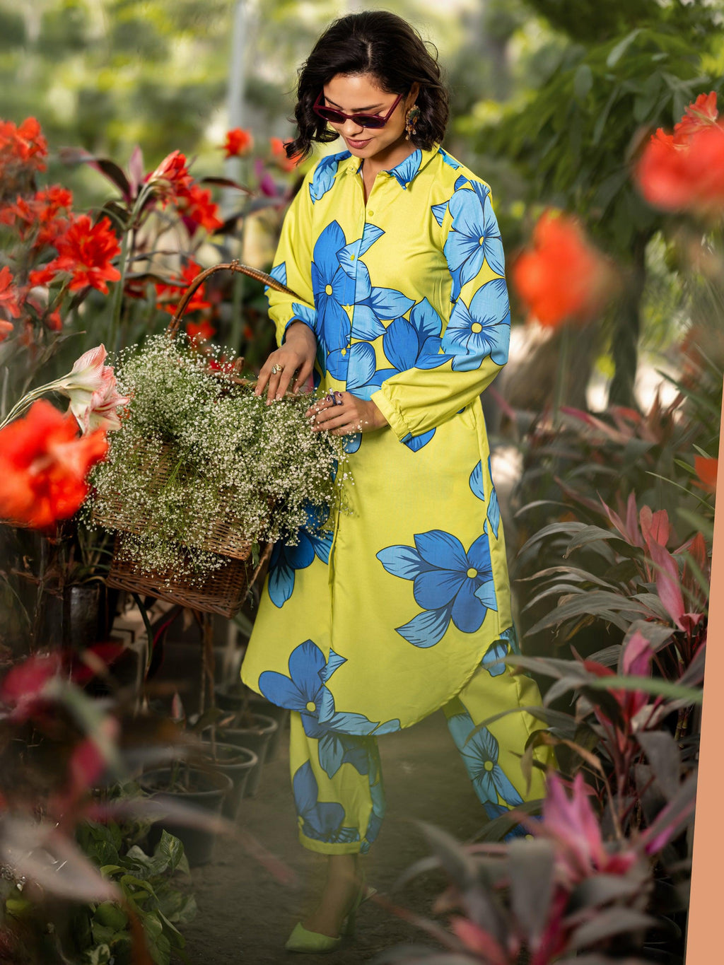 Green Printed Rayon Co-Ord Sets