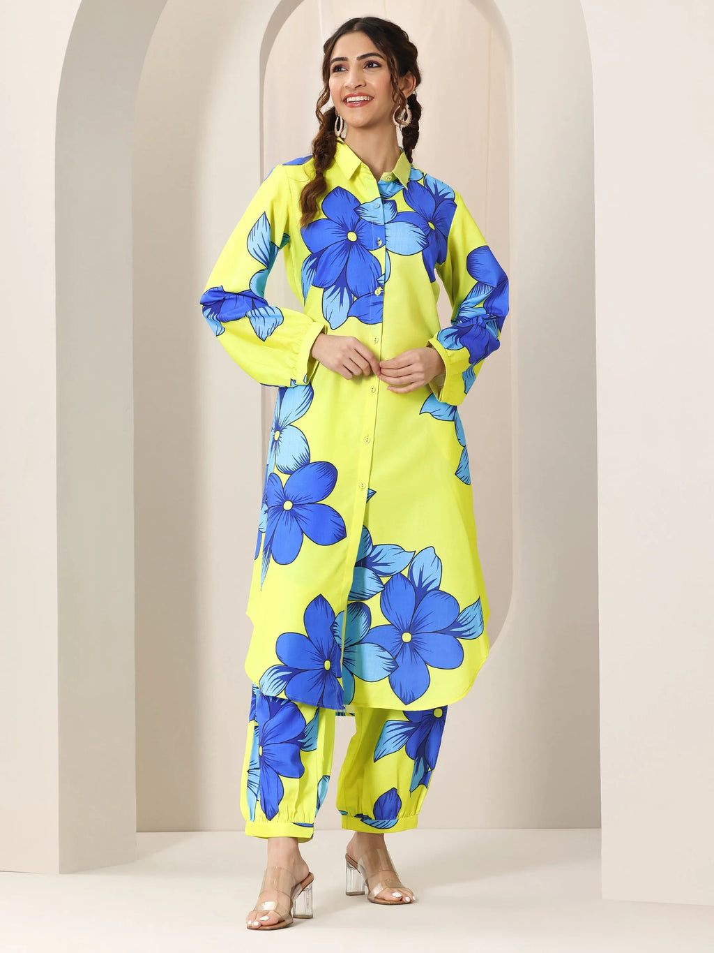 Green Printed Rayon Co-Ord Sets