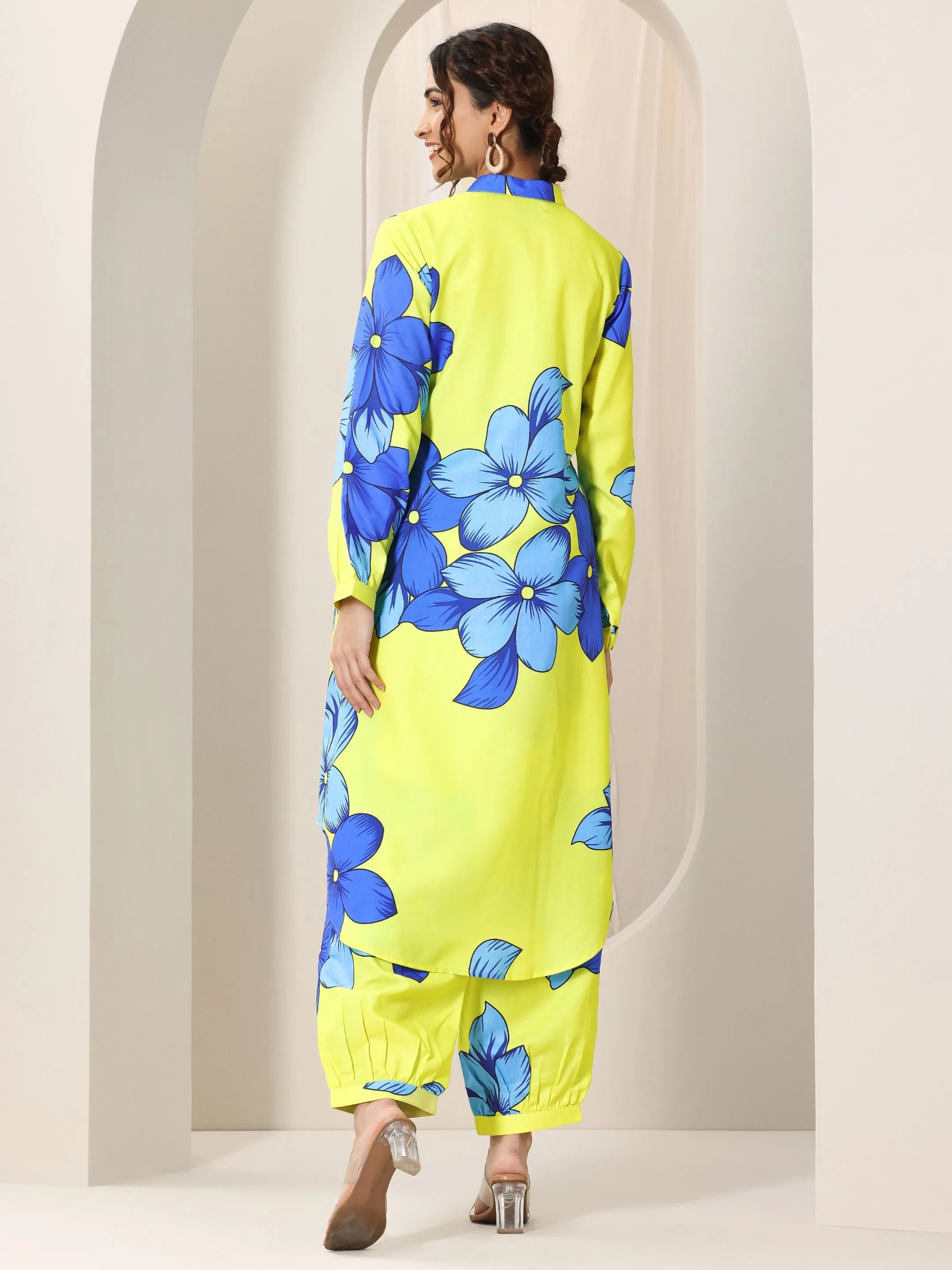 Green Printed Rayon Co-Ord Sets