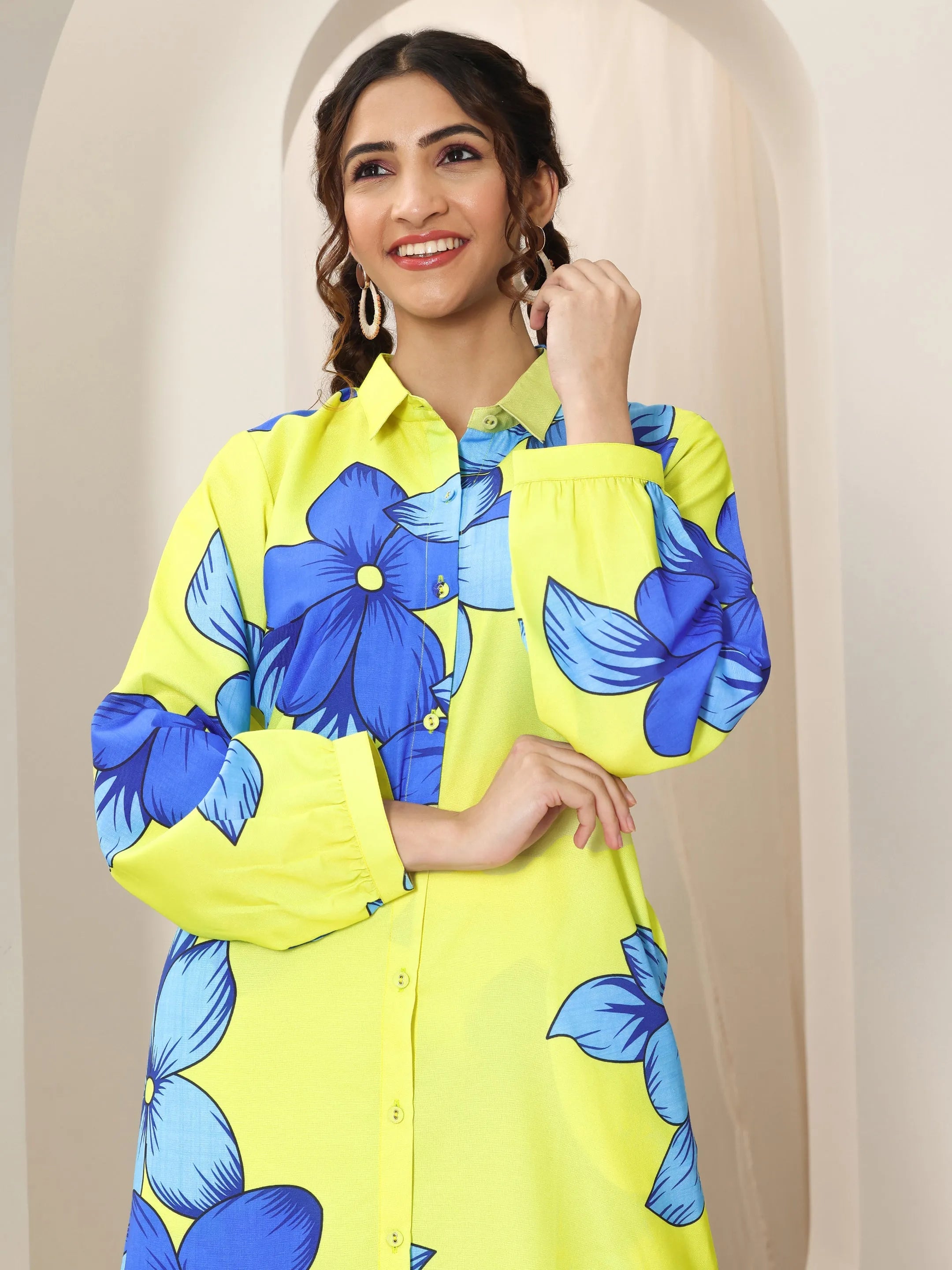 Green Printed Rayon Co-Ord Sets