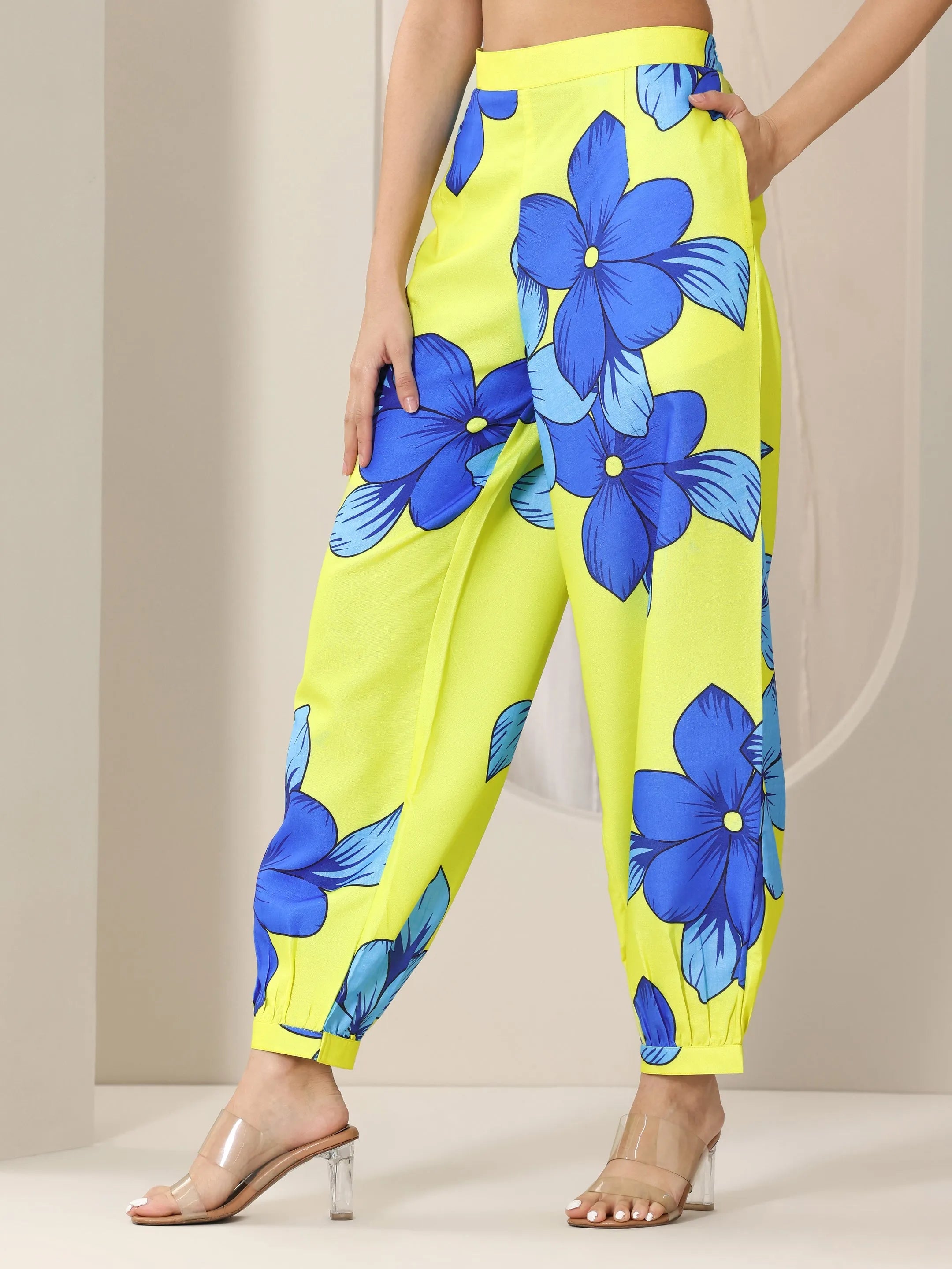 Green Printed Rayon Co-Ord Sets