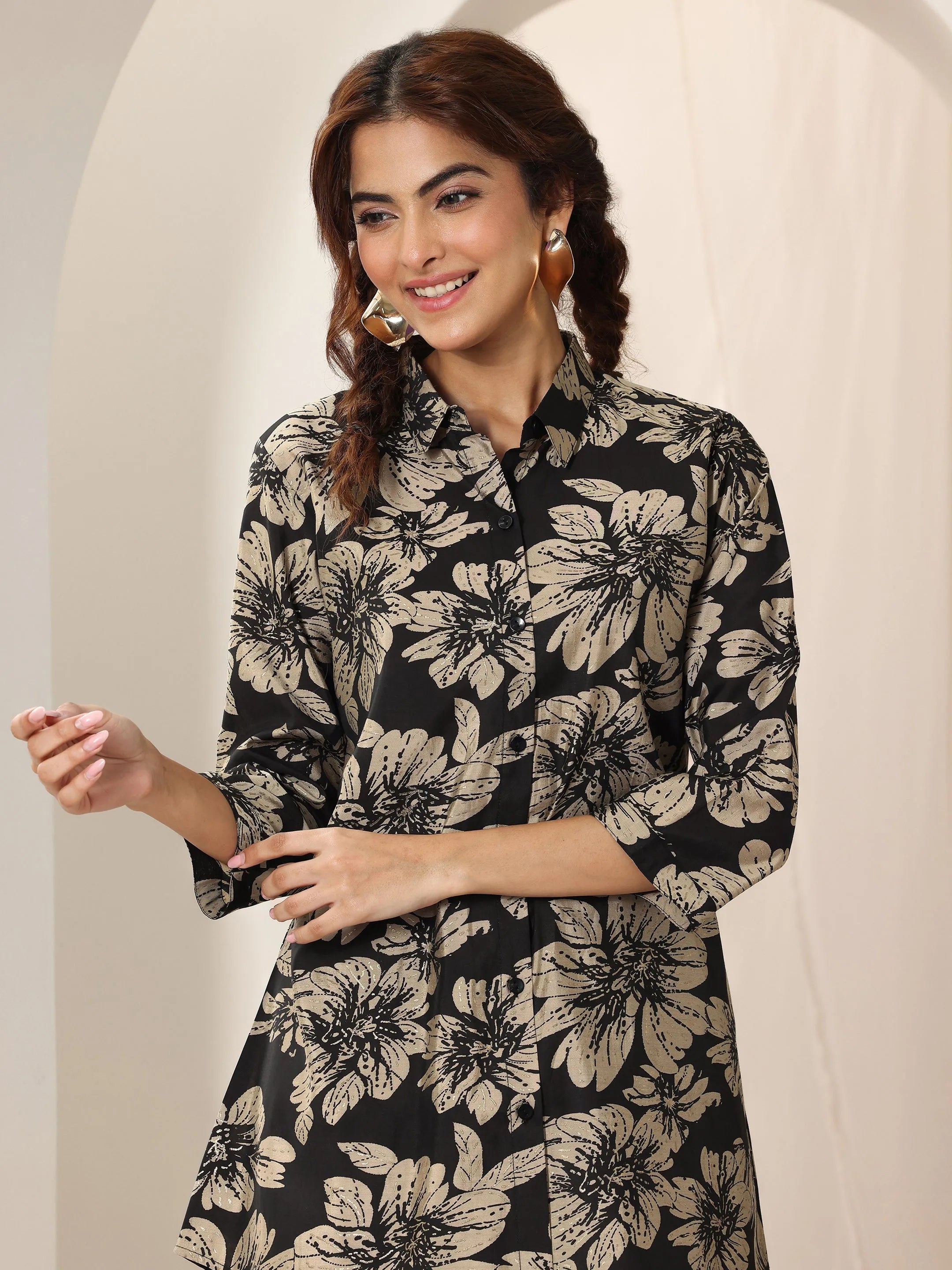 Black Printed Rayon Co-Ord Sets