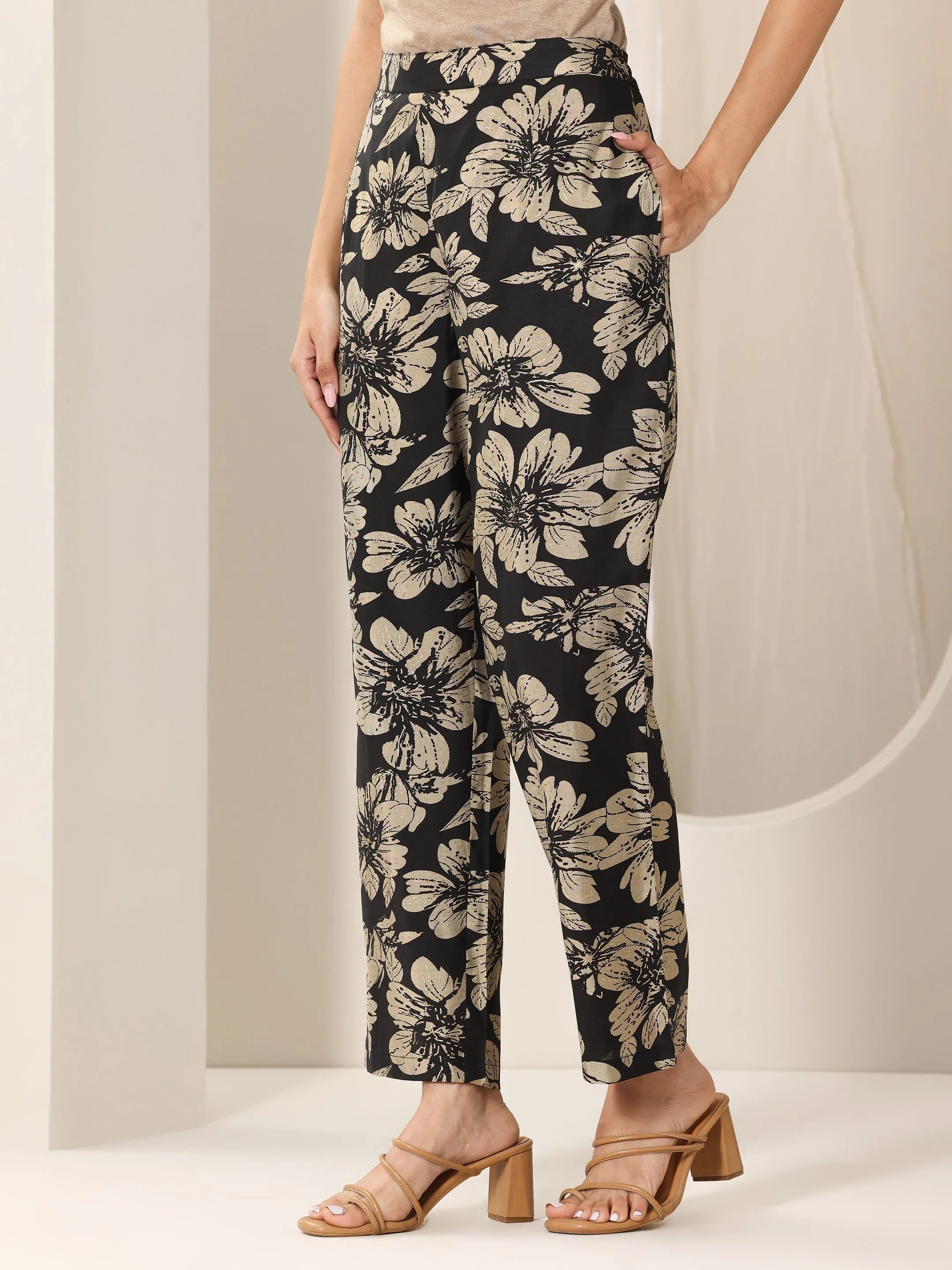 Black Printed Rayon Co-Ord Sets