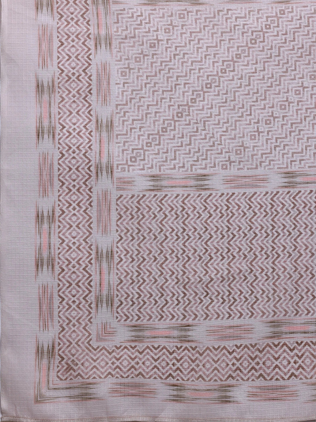 Grey Printed Cotton Straight Suit With Dupatta