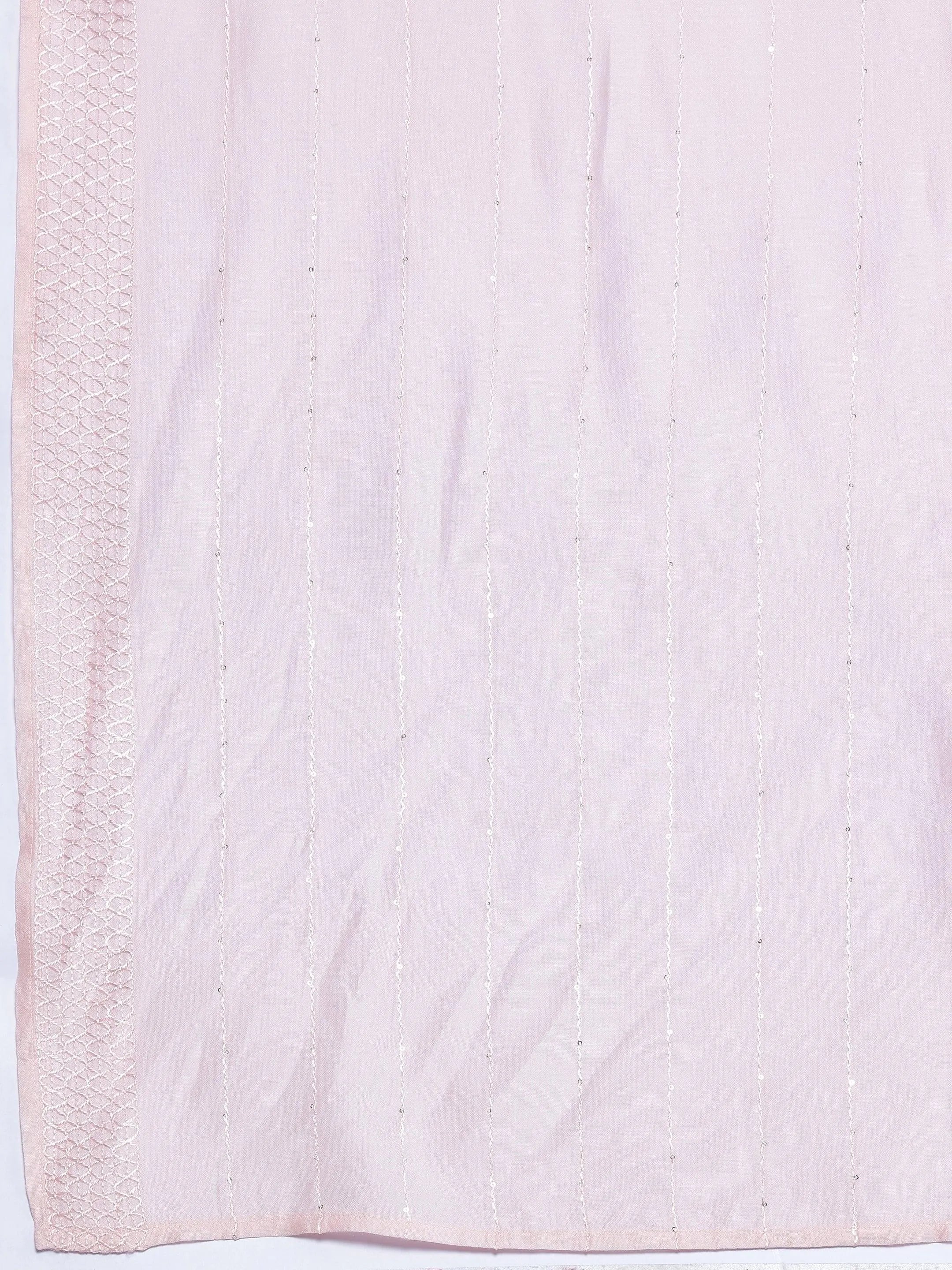 Peach Self Design Silk Blend Straight Suit With Dupatta