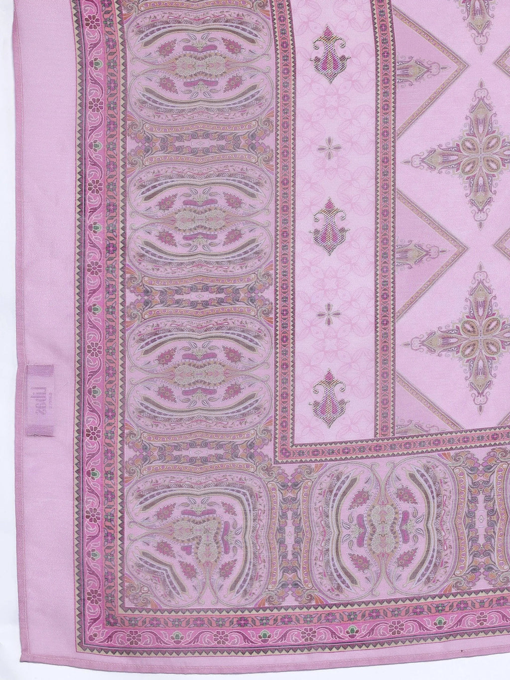 Pink Printed Poly Crepe Straight Suit With Dupatta
