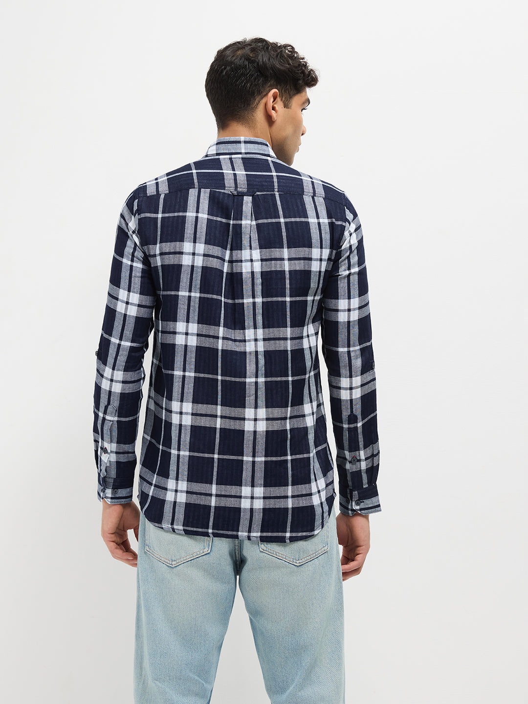 Blue Checked Indigo Casual Shirt