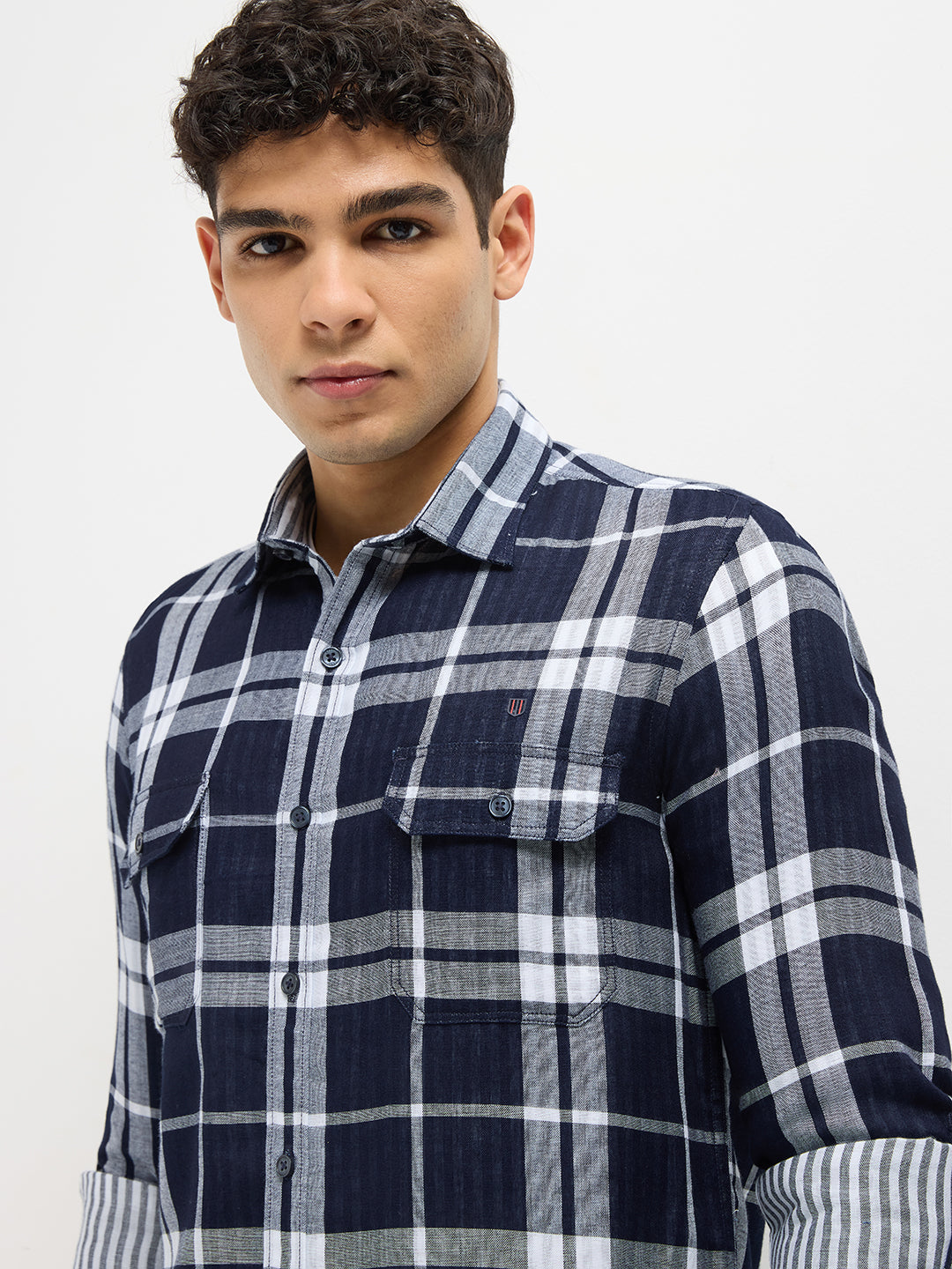 Blue Checked Indigo Casual Shirt