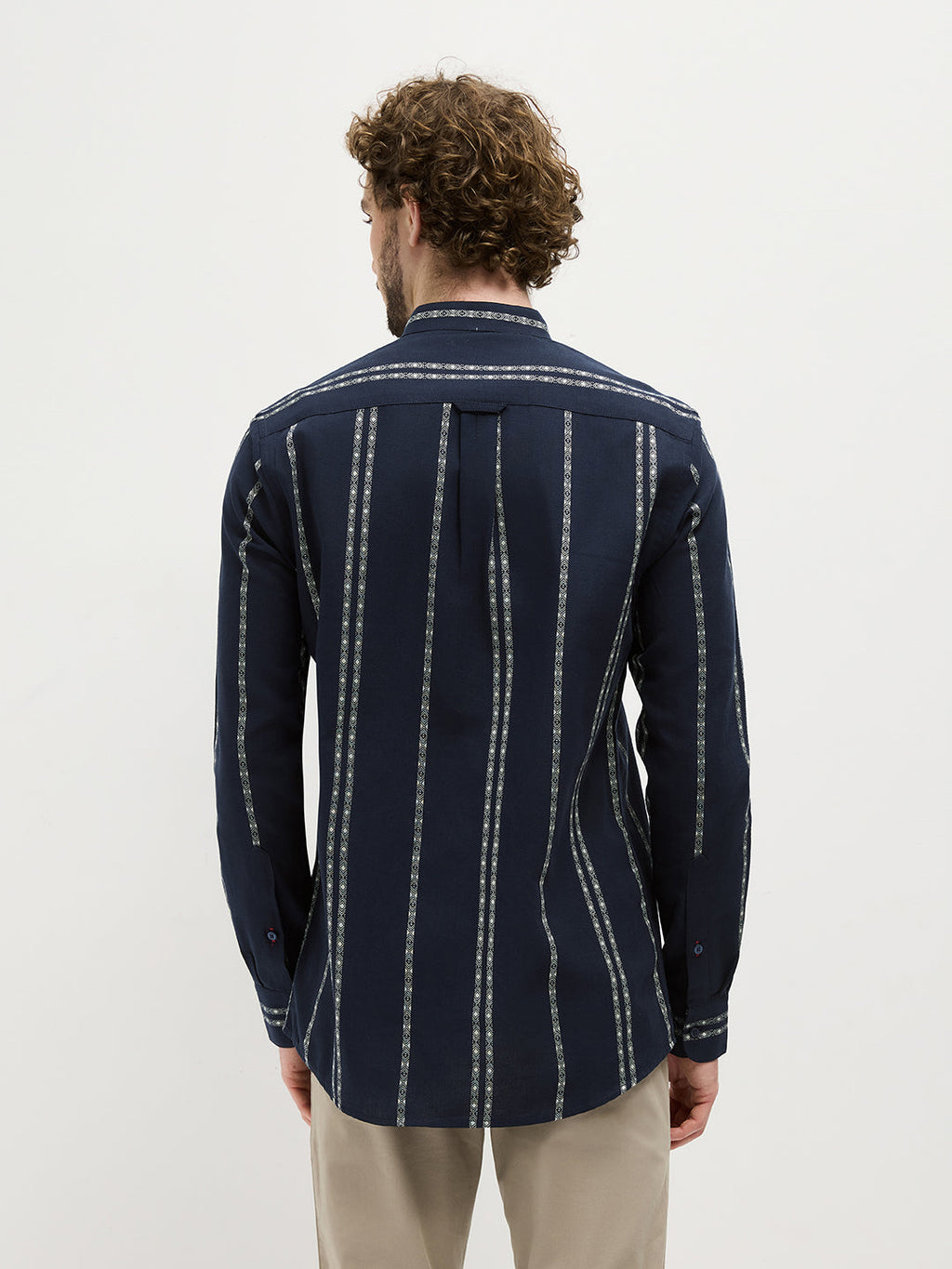 Dark Blue Stripes Casual Shirt