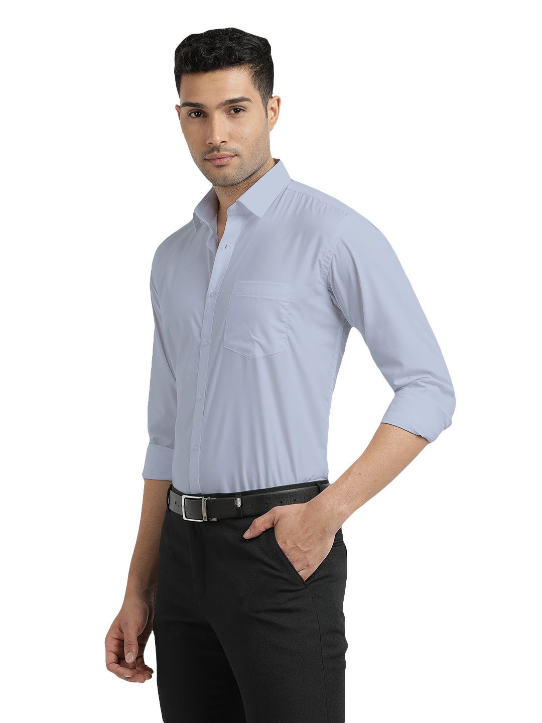 Light Blue Solid Formal Shirt