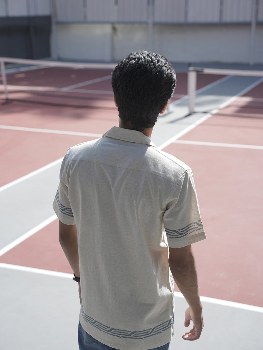 Beige Panel Printed Casual Shirt