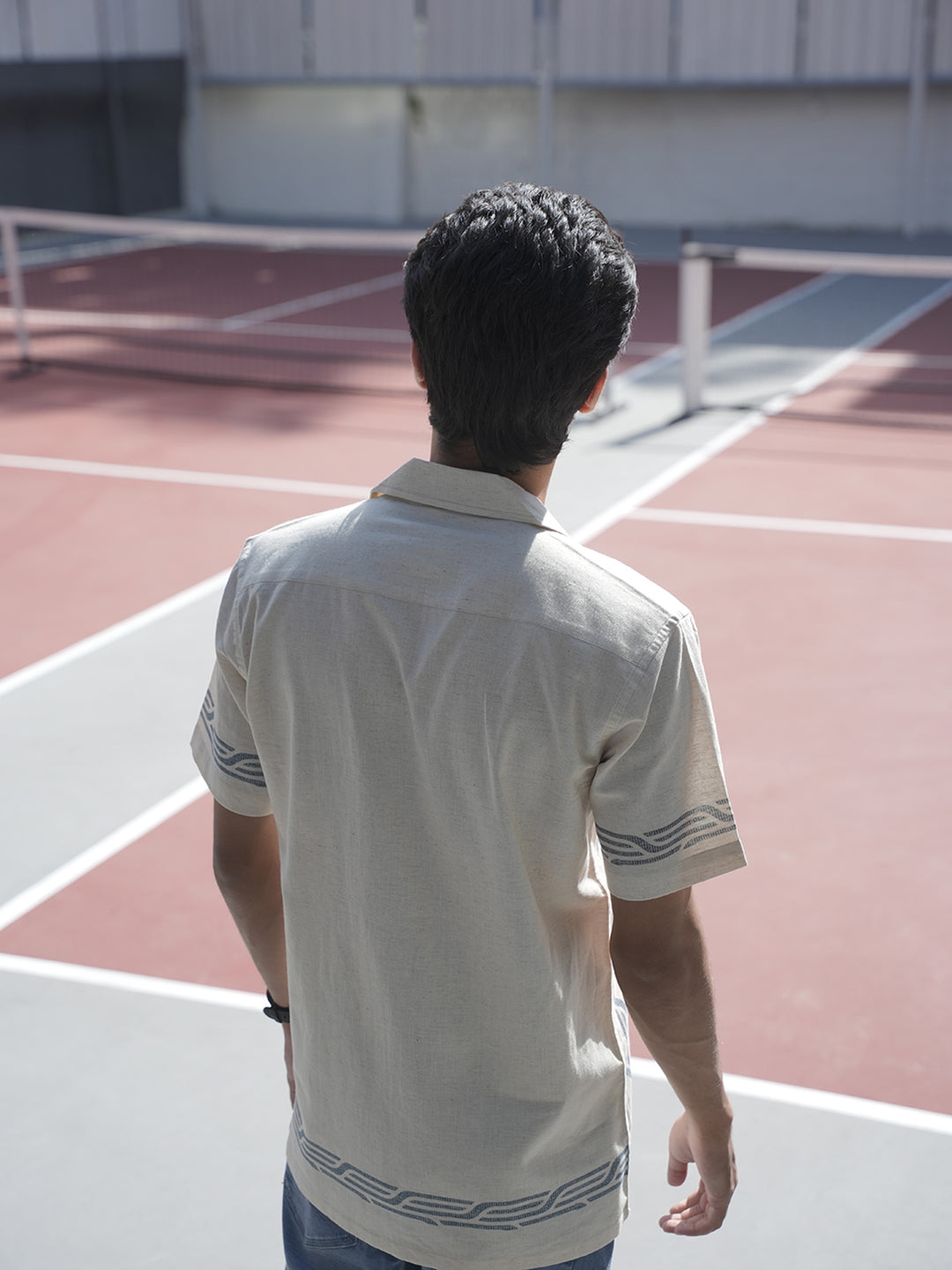 Beige Panel Printed Casual Shirt