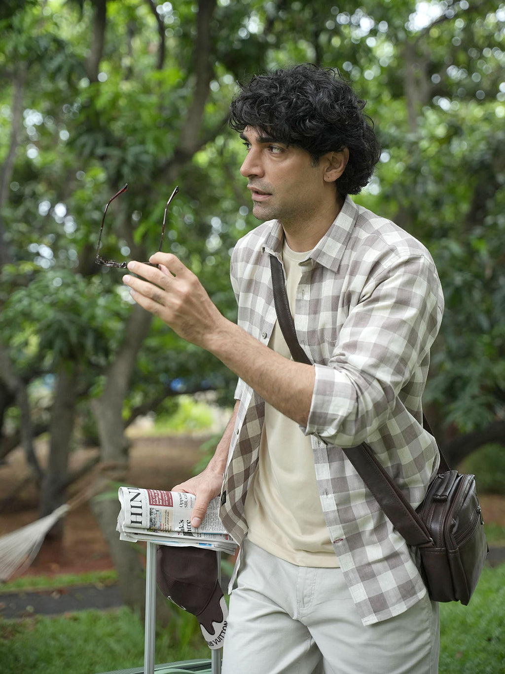 Light Brown Checked Casual Shirt