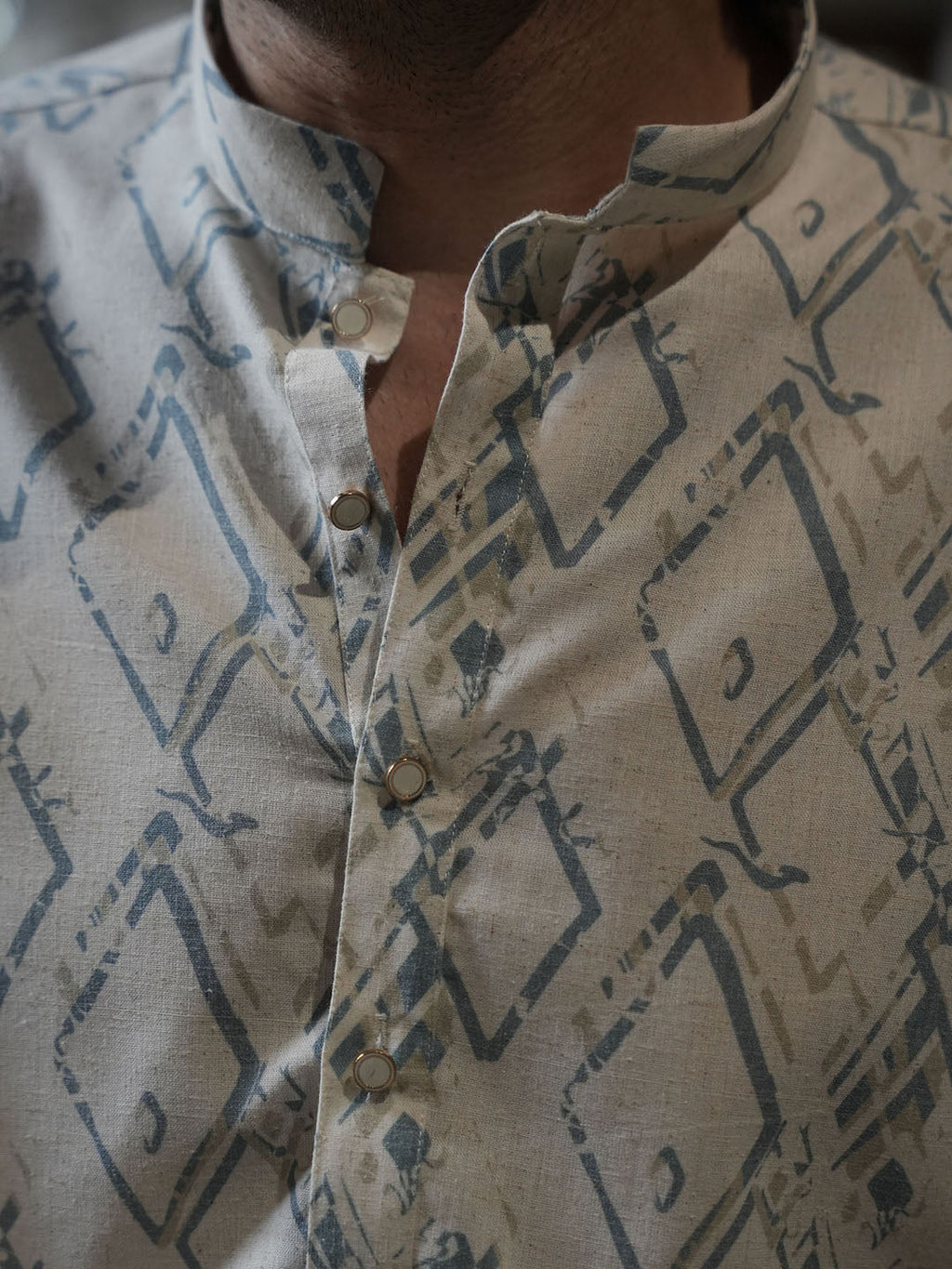 Blue Casual Printed Kurta