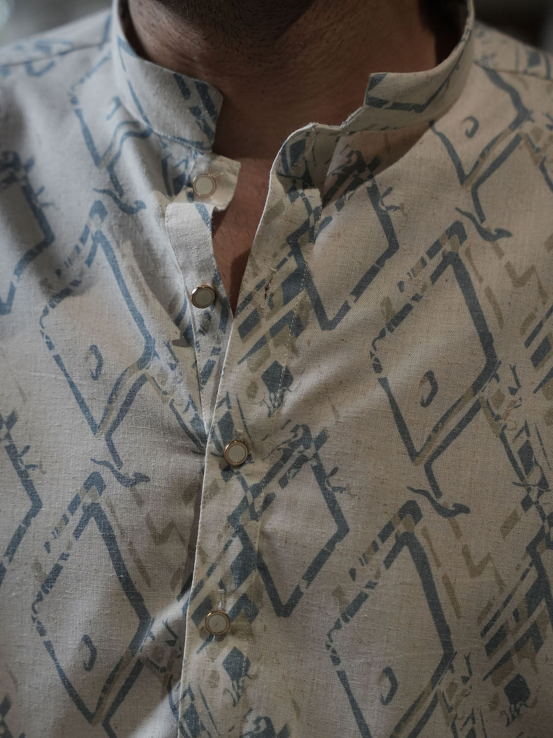 Blue Casual Printed Kurta