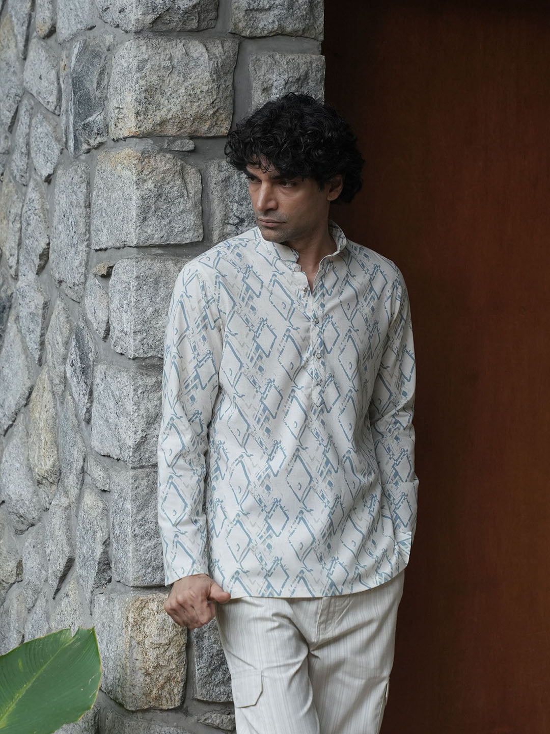 Blue Casual Printed Kurta