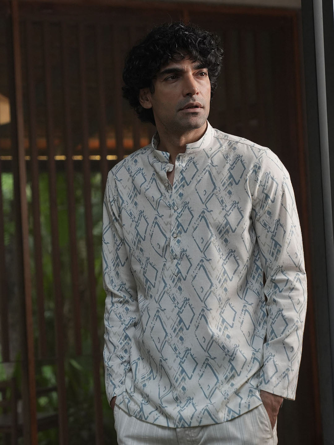Blue Casual Printed Kurta
