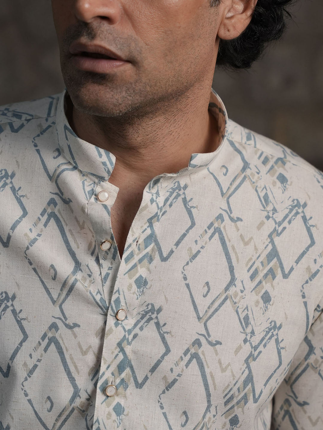 Blue Casual Printed Kurta