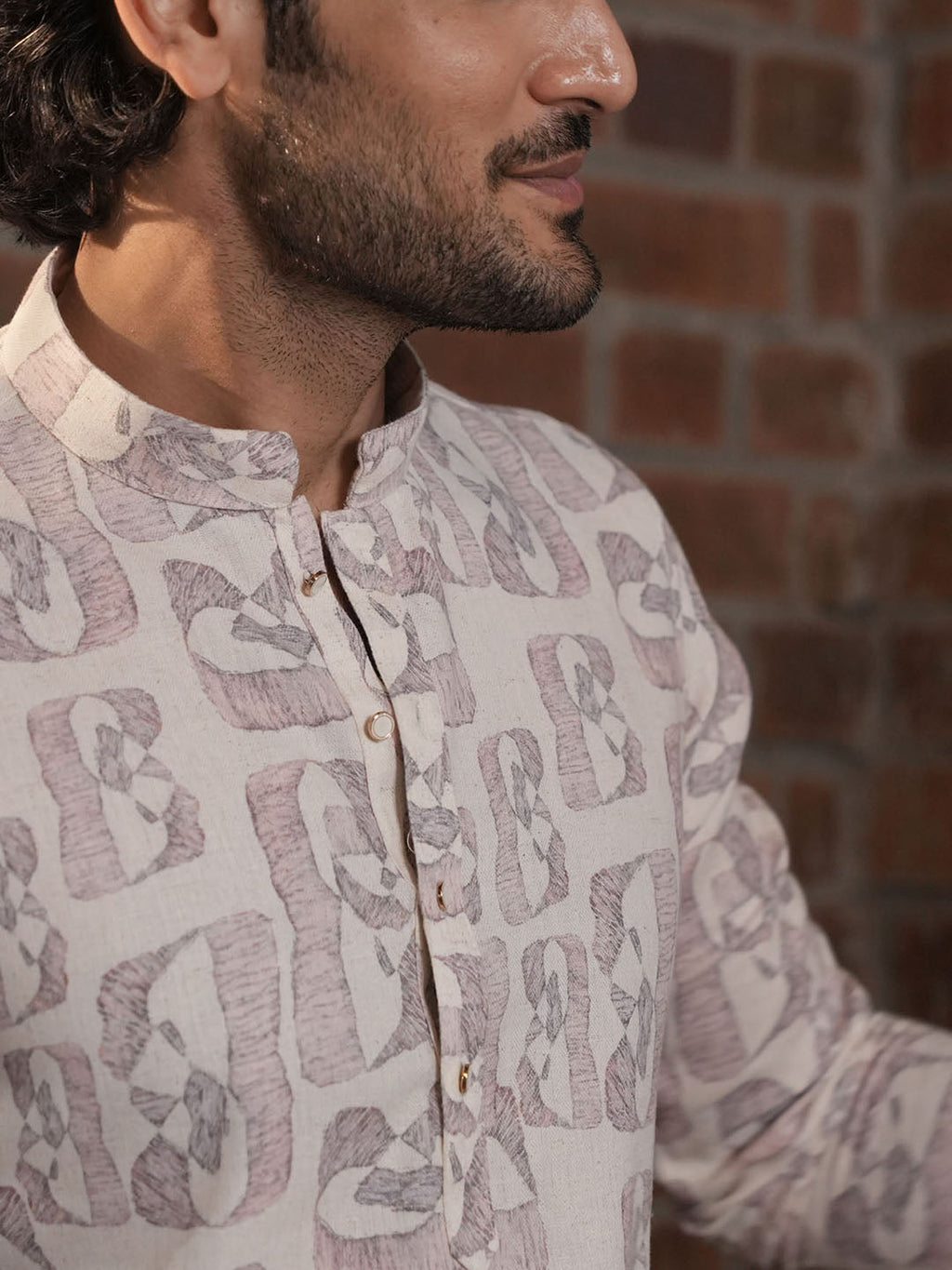 Peach Casual Printed Kurta