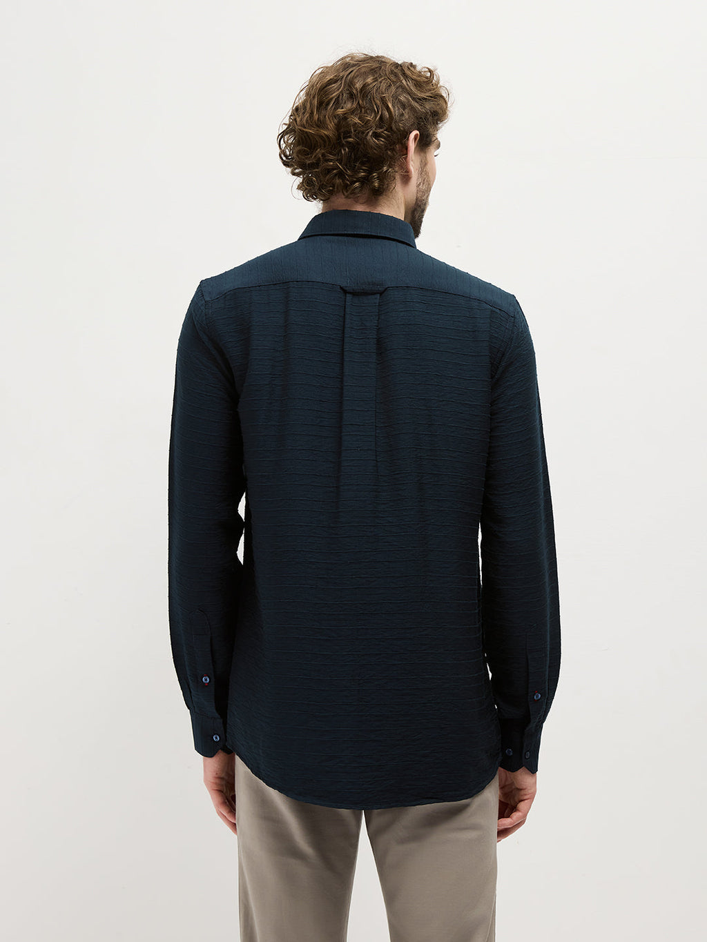 Navy Checked Casual Shirt