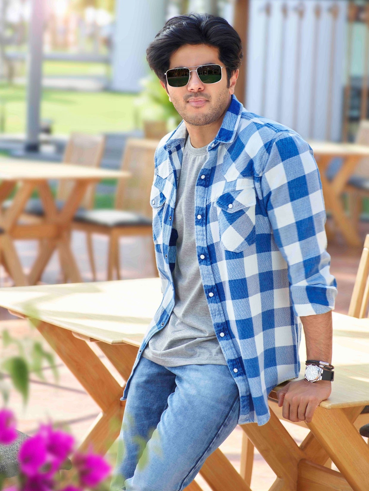 Blue Checked Shirt – Casual Trim Fit