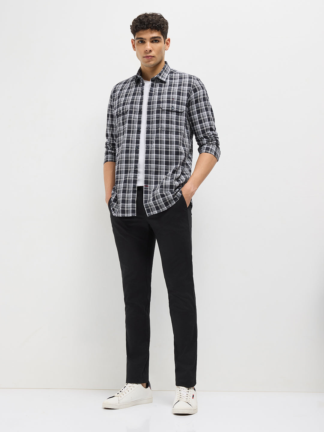 Black Checked Casual Shirt