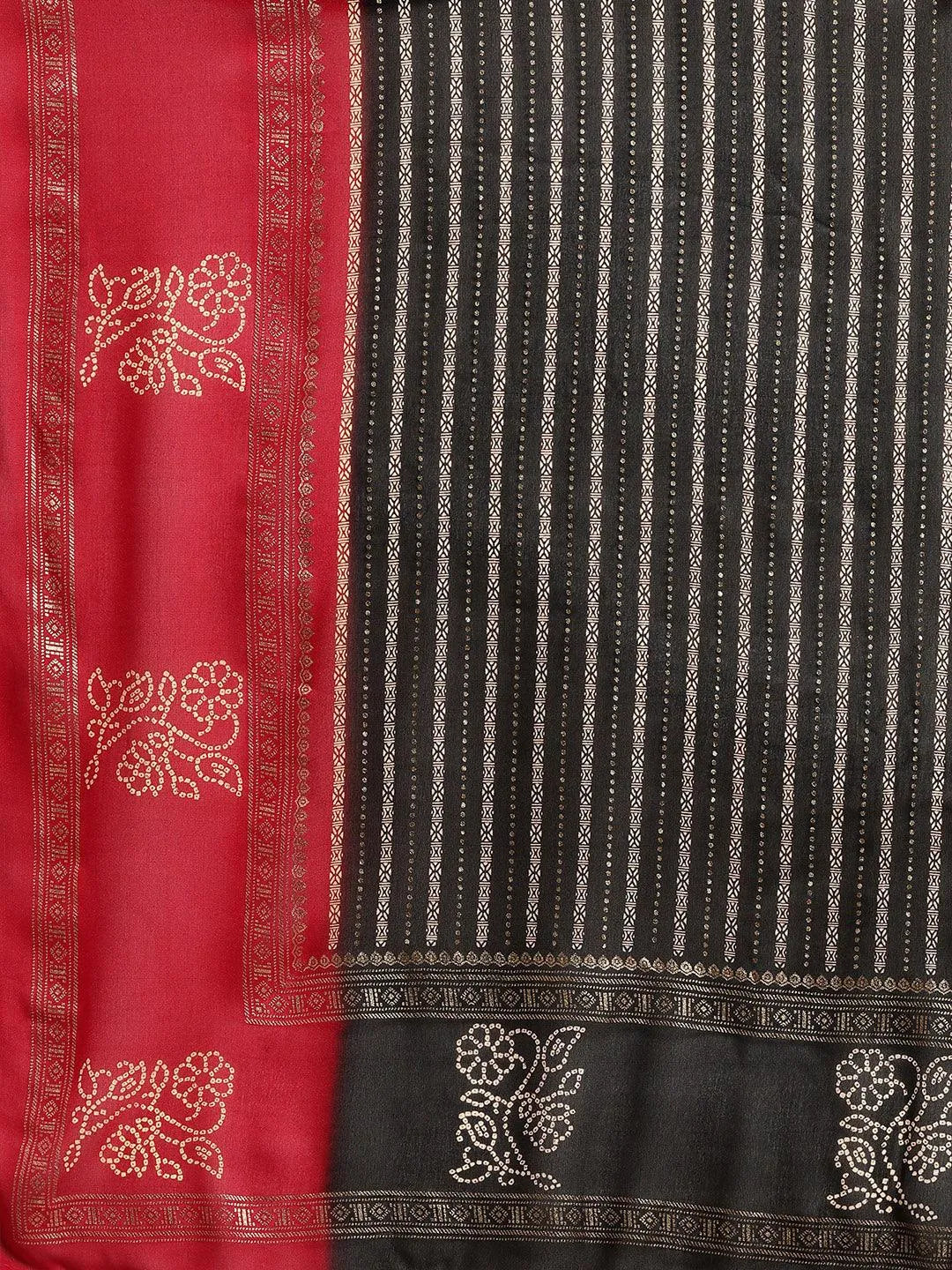 Black Printed Georgette Saree