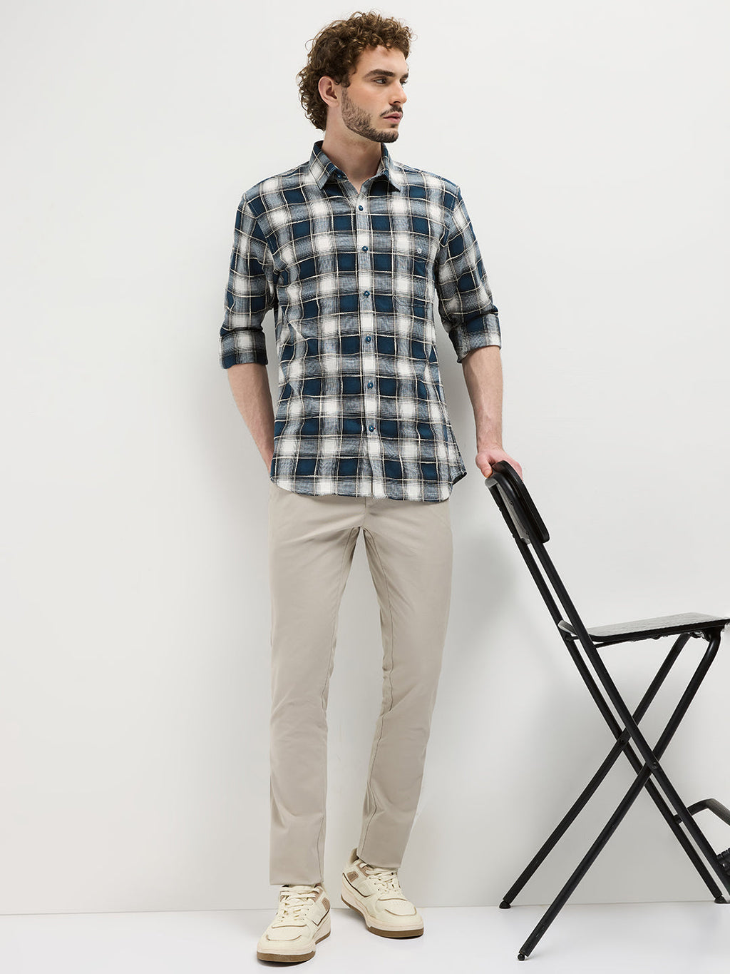 Blue Checked Casual Shirt
