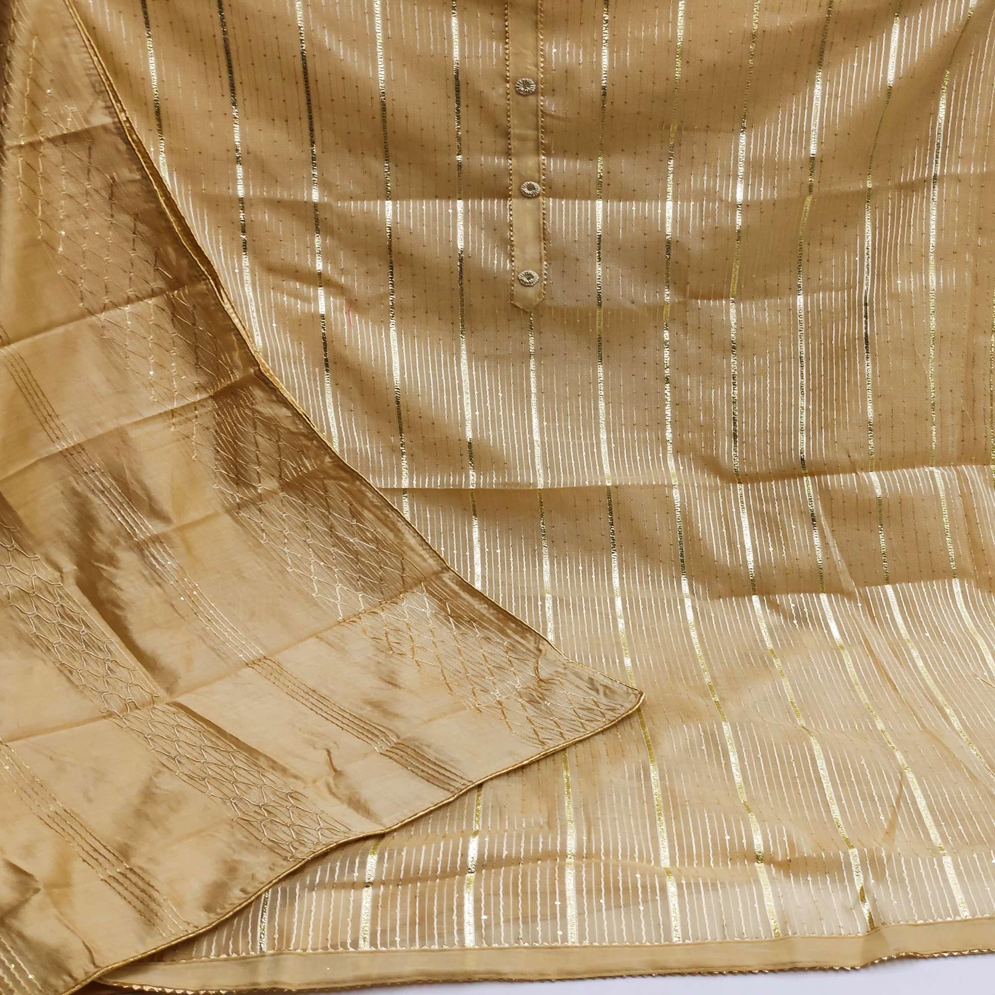 Chikoo Festive Wear Sequins Embroidered Modal Dress Material