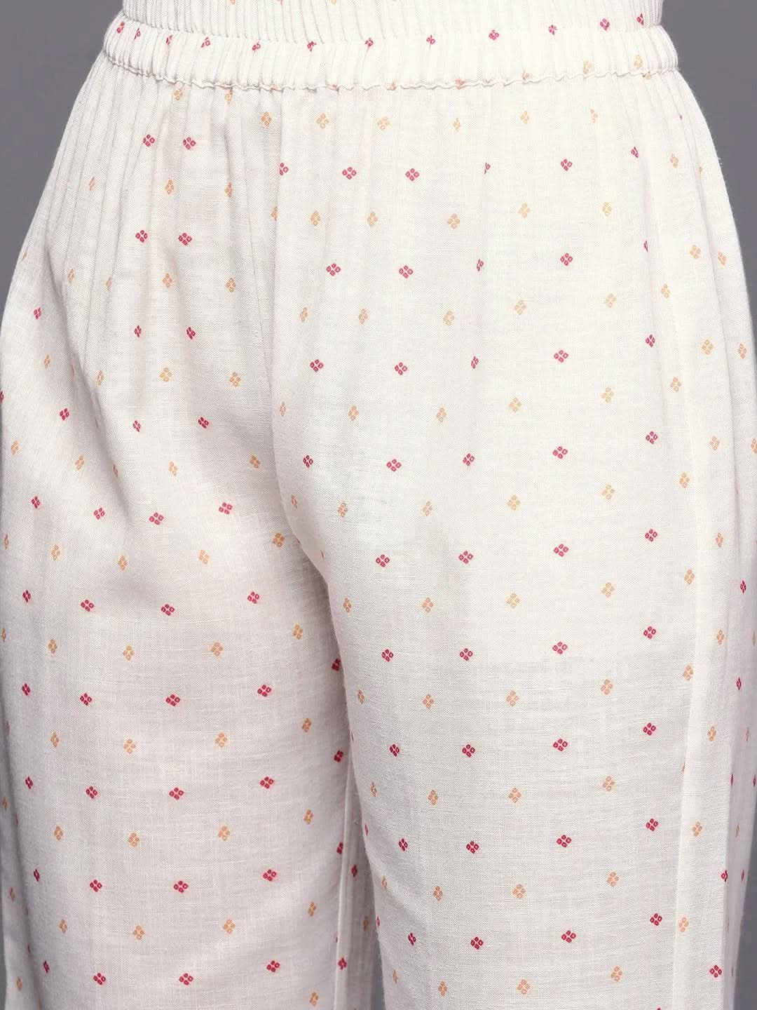 Coral Printed Cotton Straight Kurta With Trousers