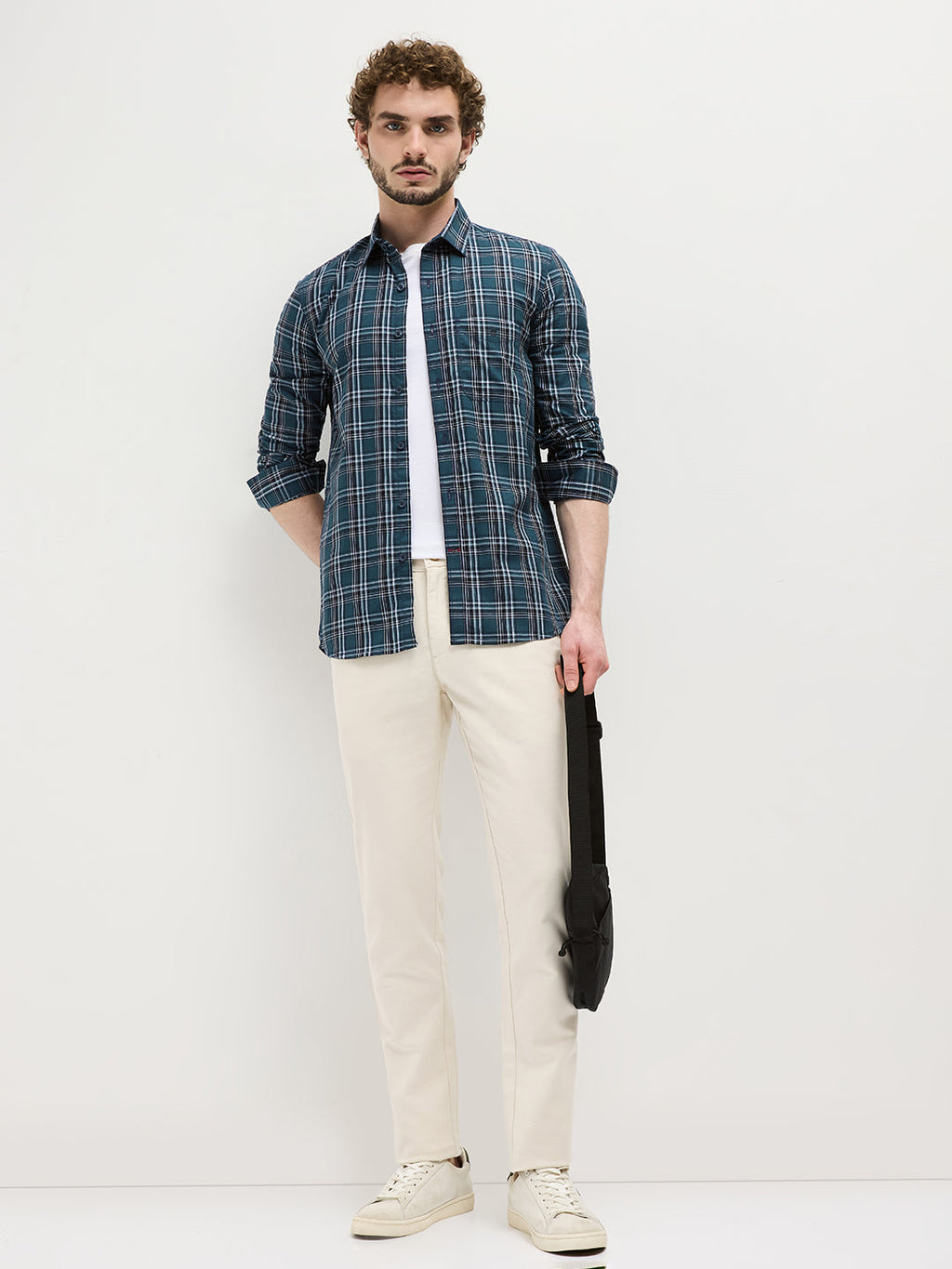 Green Checked Casual Shirt